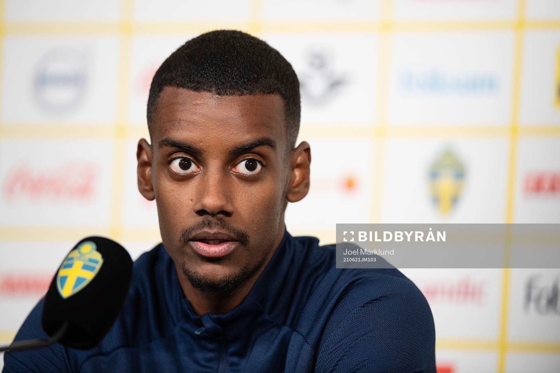 Alexander Isak of the Swedish national football team at a