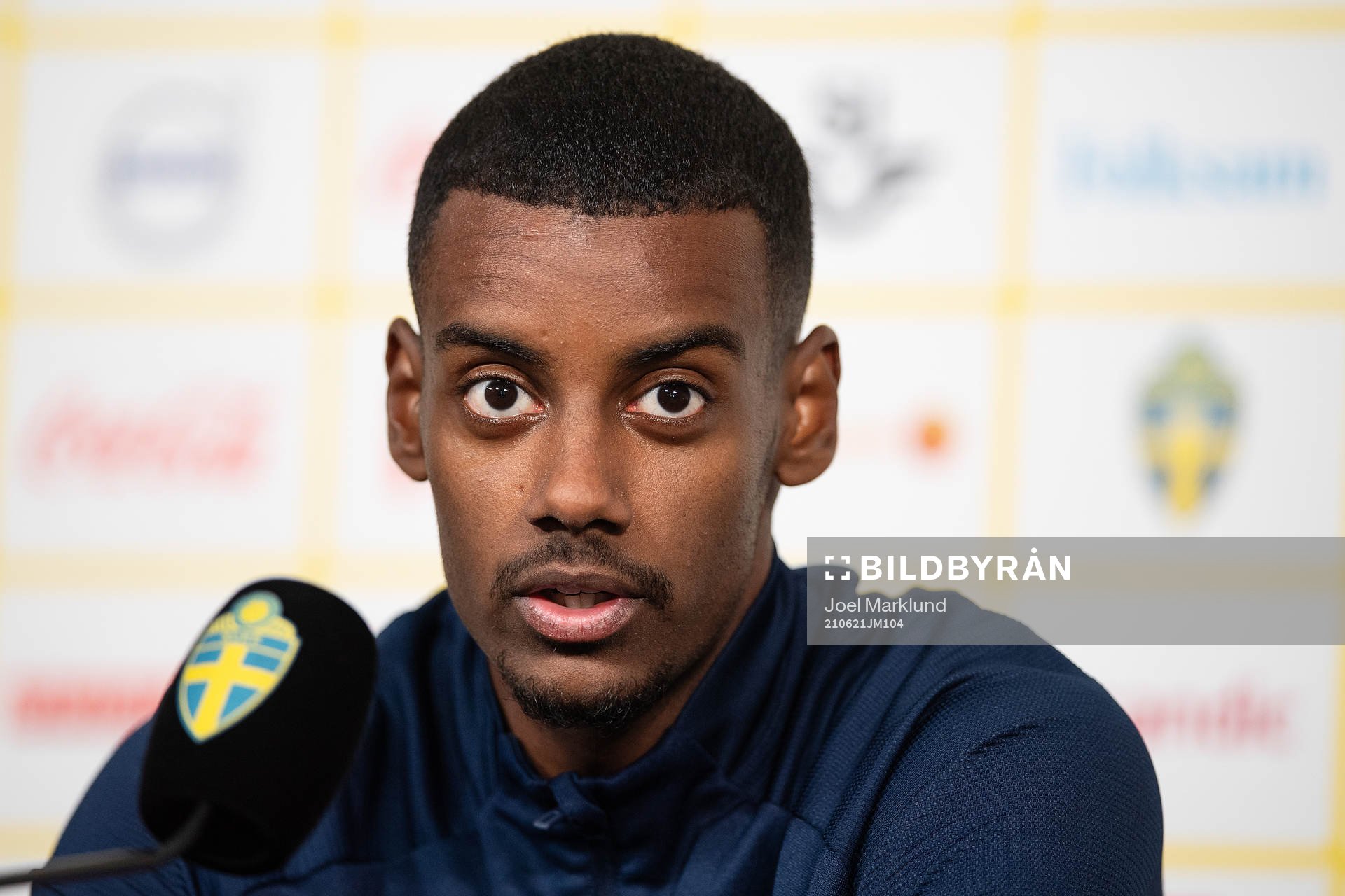 Alexander Isak of the Swedish national football team at a
