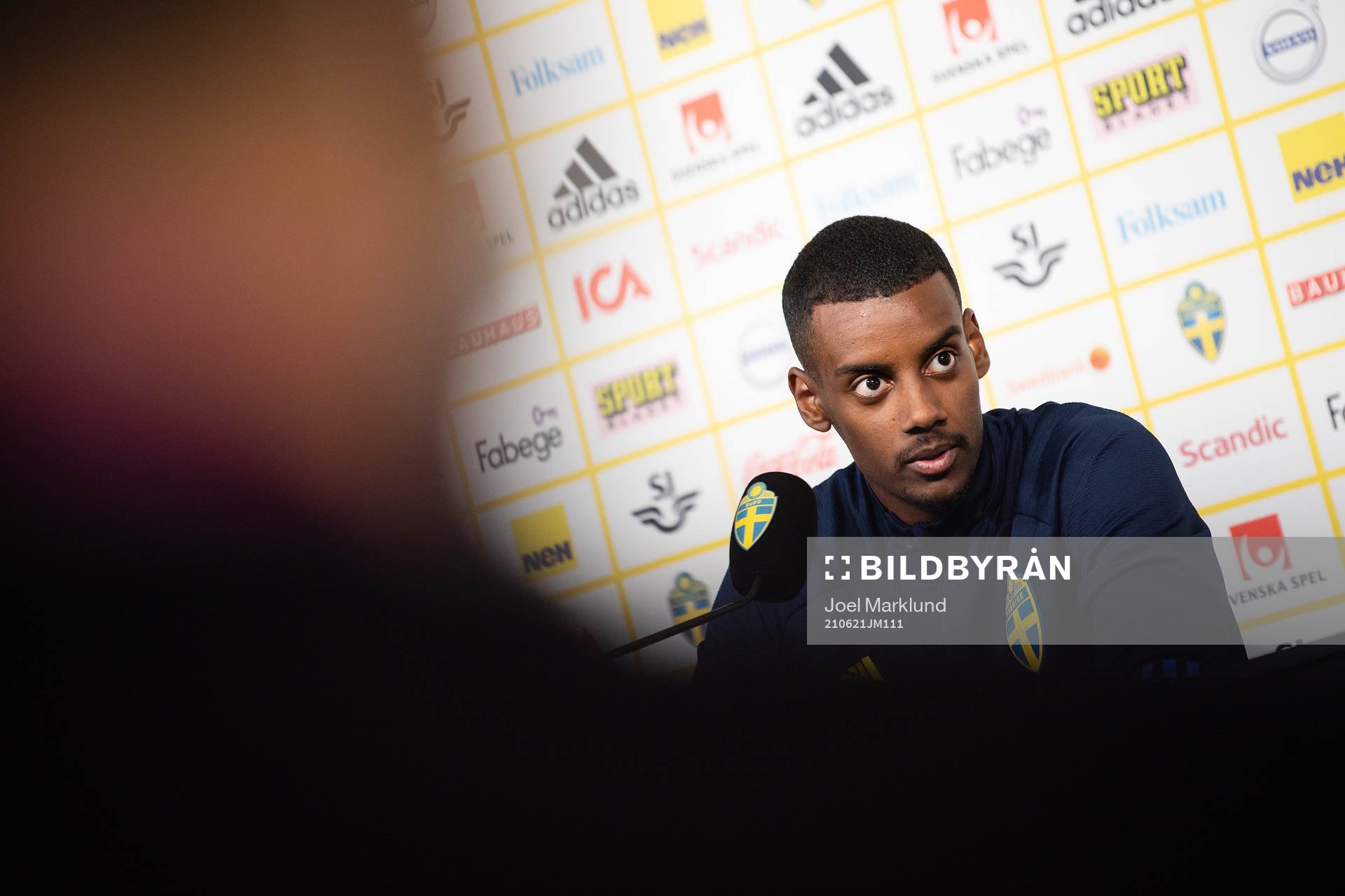 Alexander Isak of the Swedish national football team at a