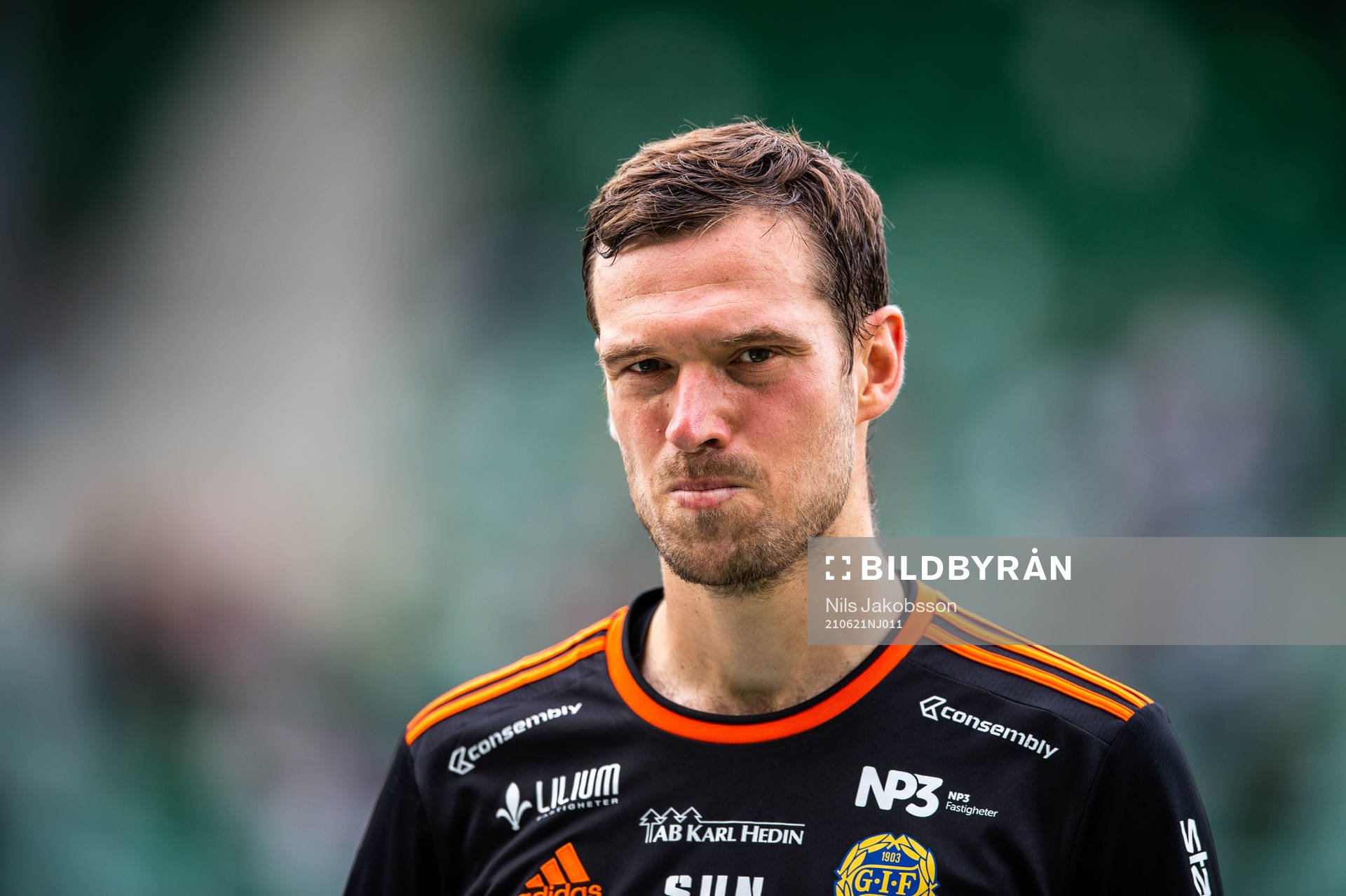 Sundsvalls målvakt Davor Blazevic under fotbollsmatchen i Superettan mellan GIF Sundsvall och Västerås SK den 21 juni 2021 i Sundsvall. 