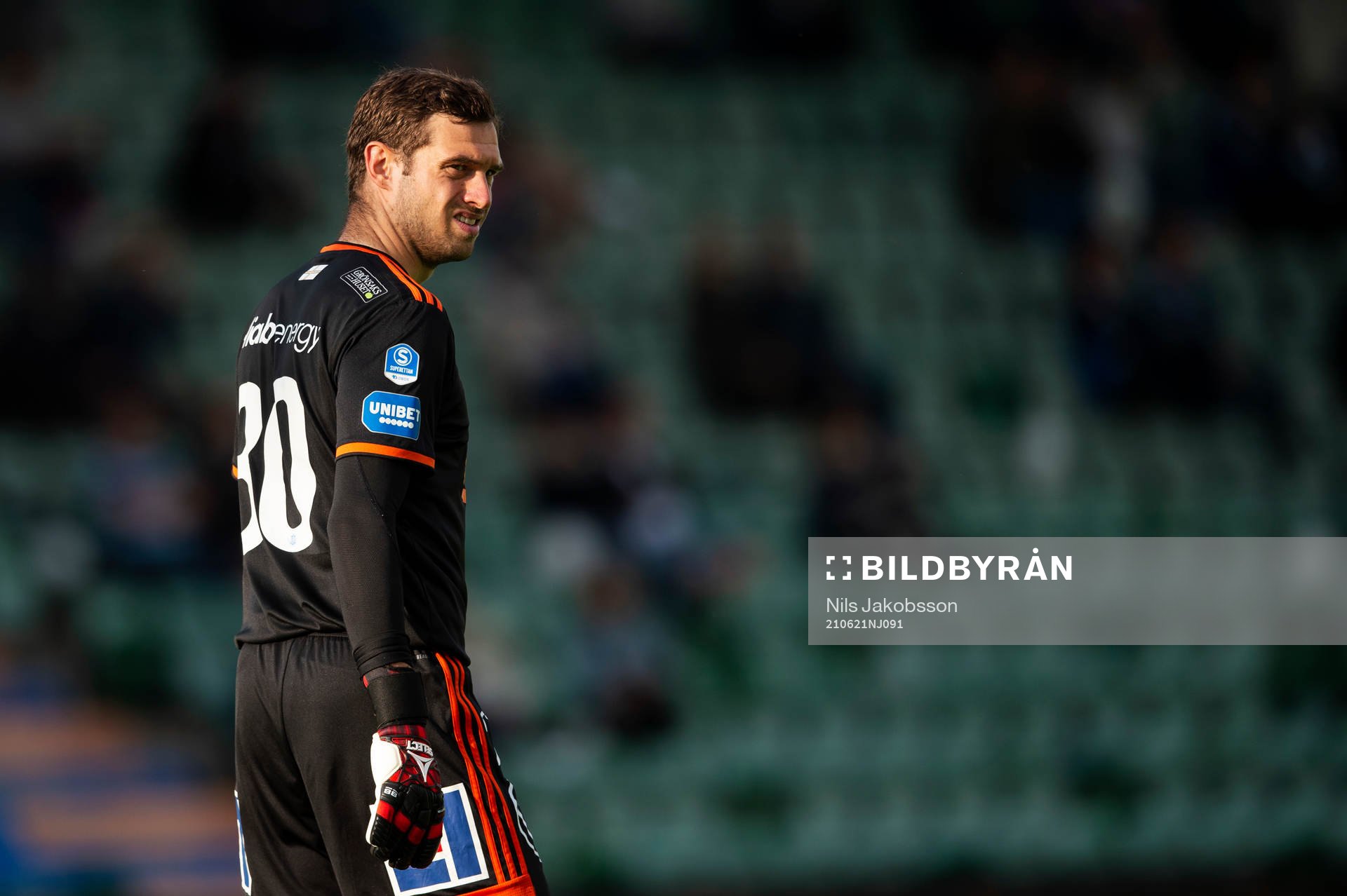 Sundsvalls målvakt Davor Blazevic under fotbollsmatchen i Superettan mellan GIF Sundsvall och Västerås SK den 21 juni 2021 i Sundsvall.