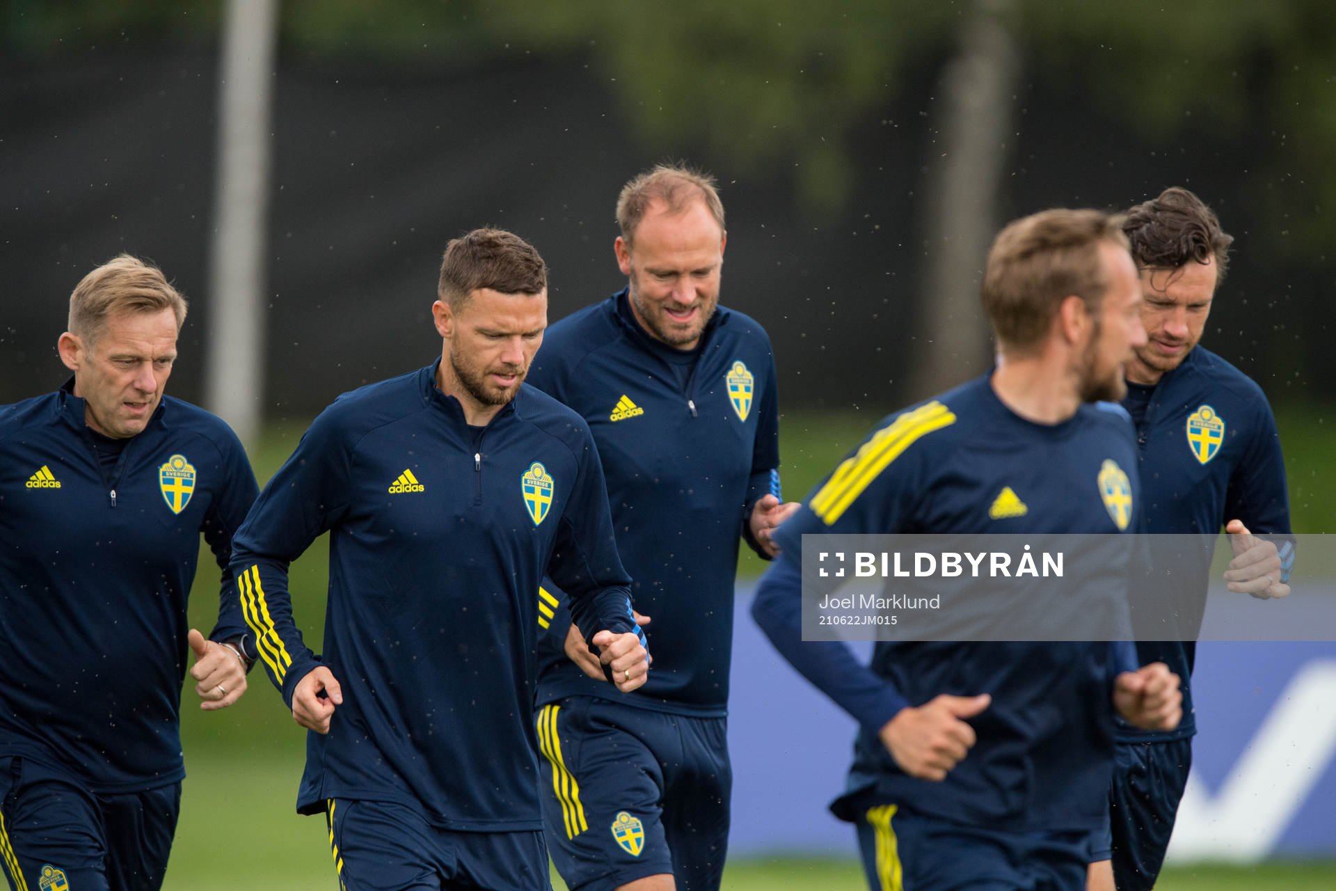 Marcus Berg, Andreas Granqvist and Gustav Svensson of the