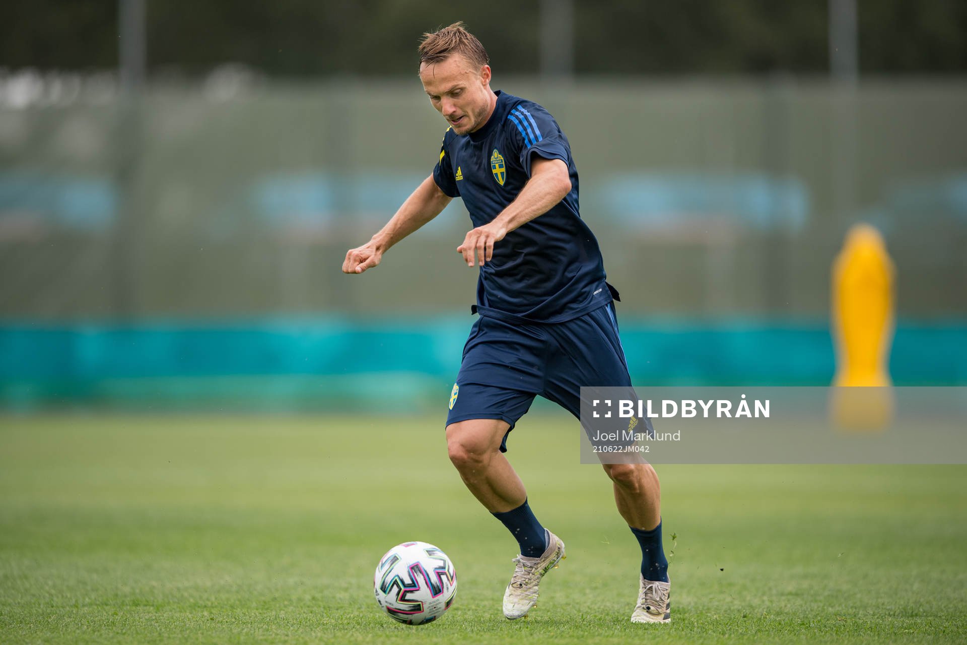 Pierre Bengtsson of the Swedish national football team at a