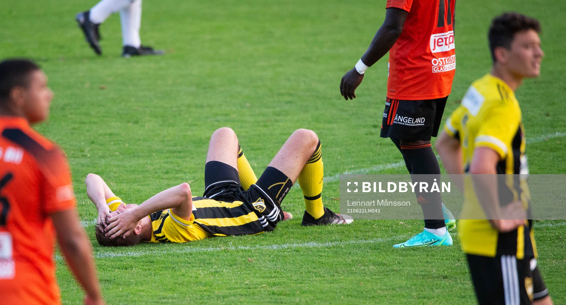 IFK Hässleholms Isak Olsson  i matchen i div. 2 mellan Karlskrona och IFK Hässleholm i Karlskrona 22 juni 2021.
