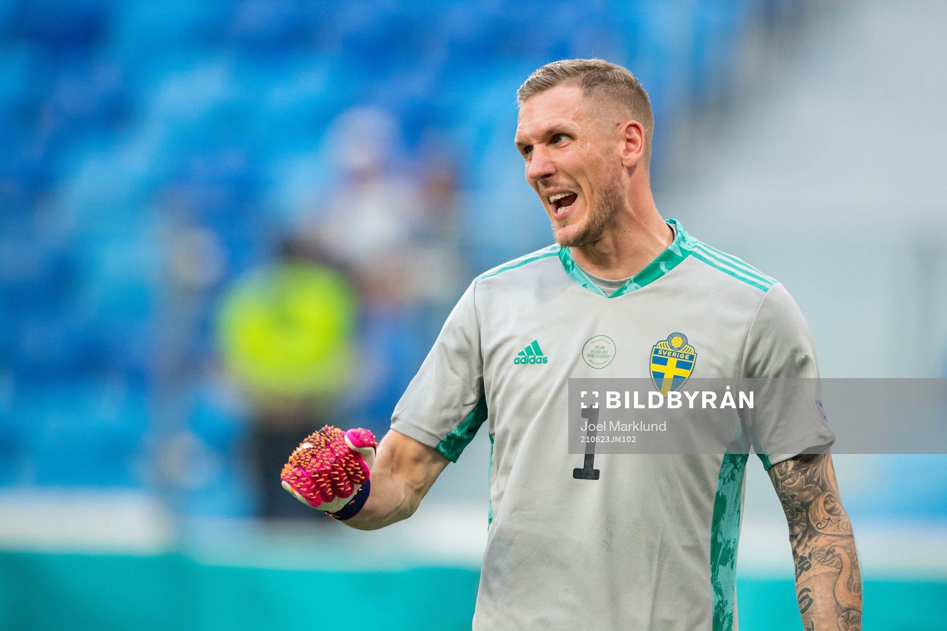 Goalkeeper Robin Olsen of Sweden