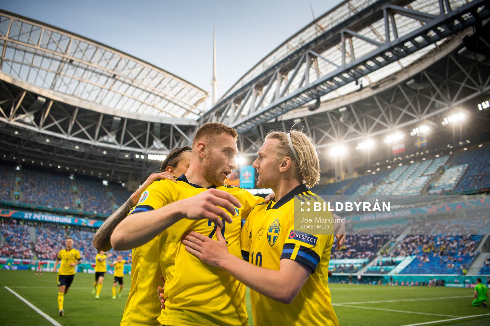 Kristoffer Olsson, Dejan Kulusevski and Emil Forsberg of