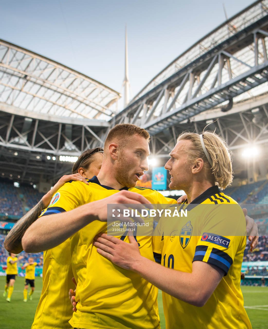 Kristoffer Olsson, Dejan Kulusevski and Emil Forsberg of