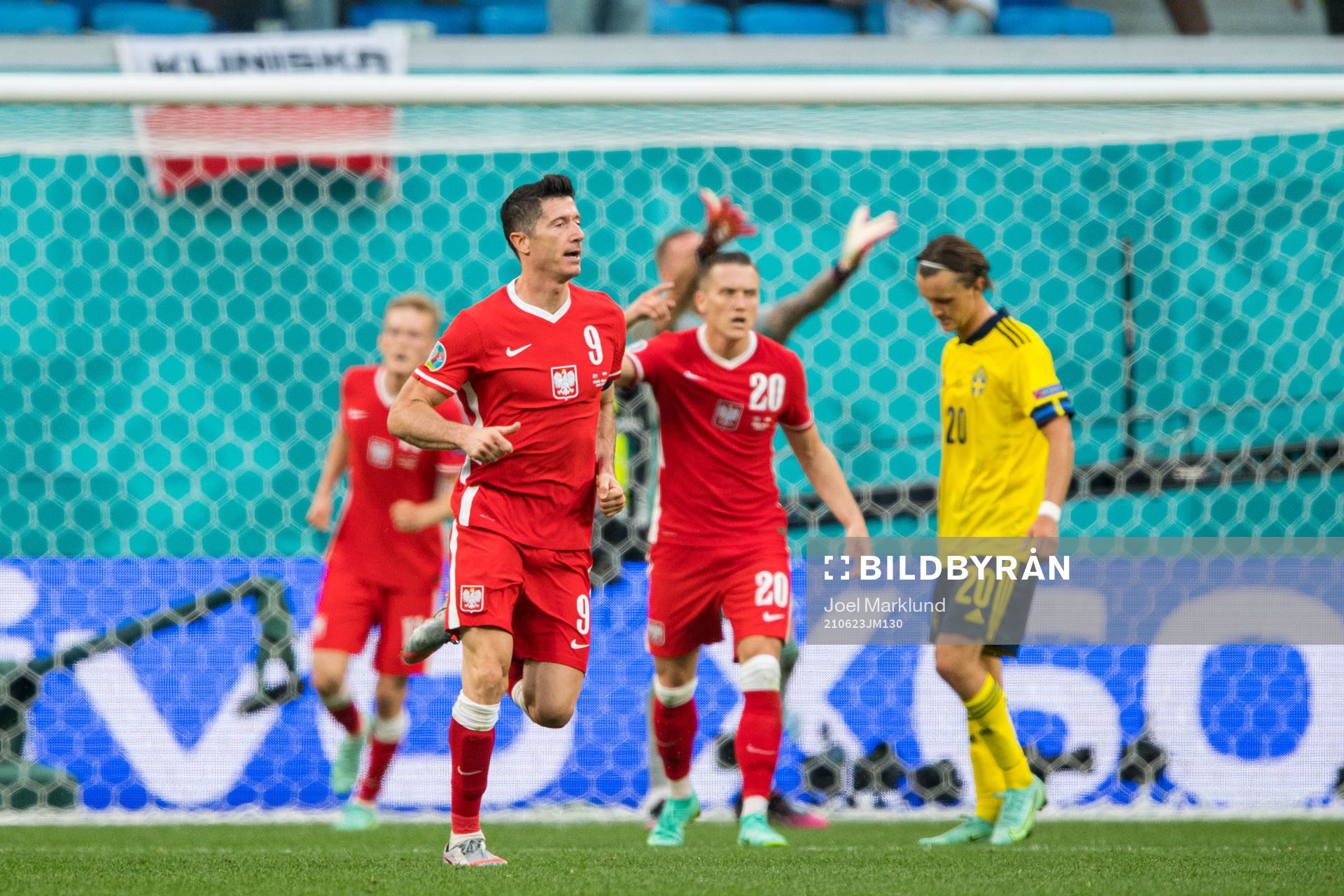 Robert Lewandowski of Poland celebrates