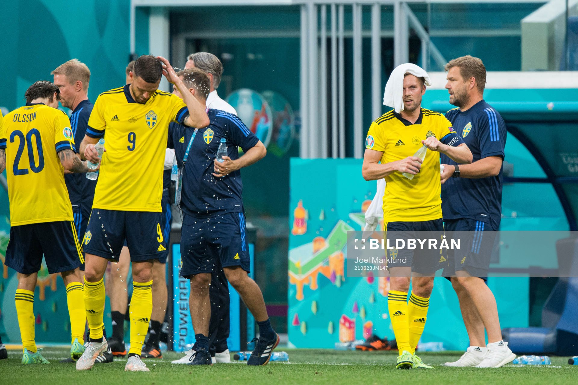 Marcus Berg and Sebastian Larsson of Sweden