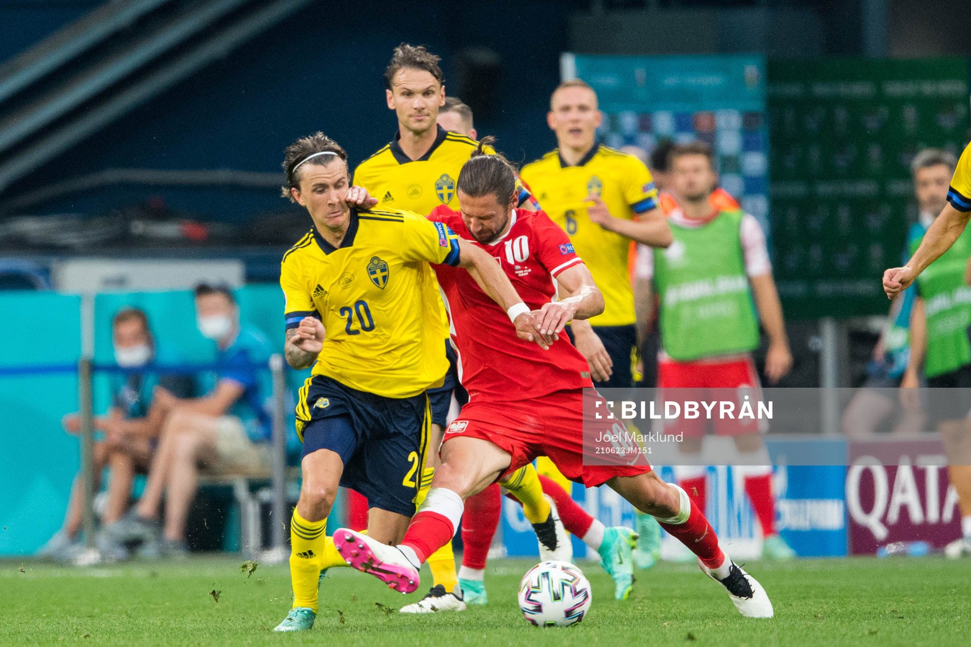 Grzegorz Krychowiak of Poland and Kristoffer Olsson of