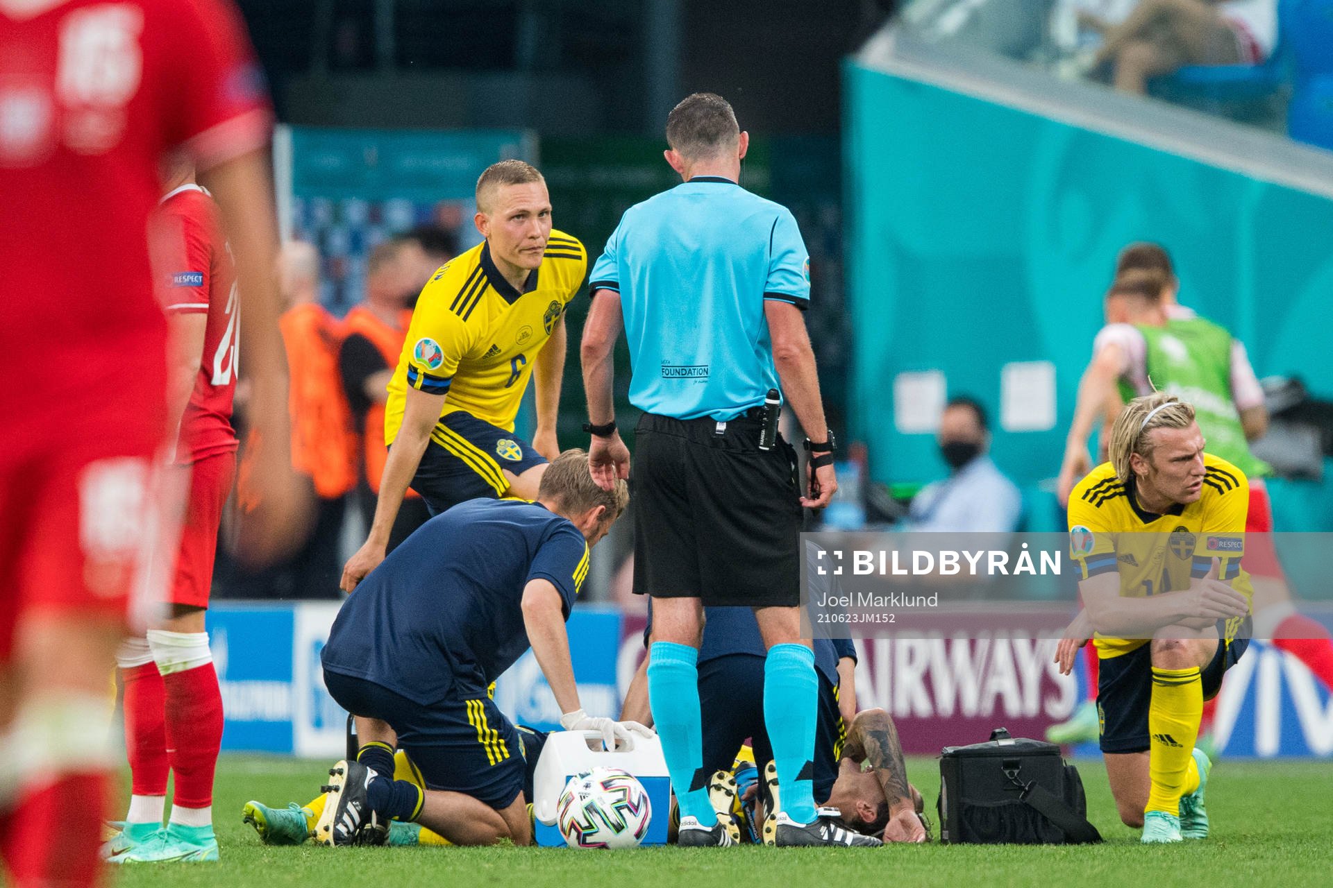 Kristoffer Olsson of Sweden in pain