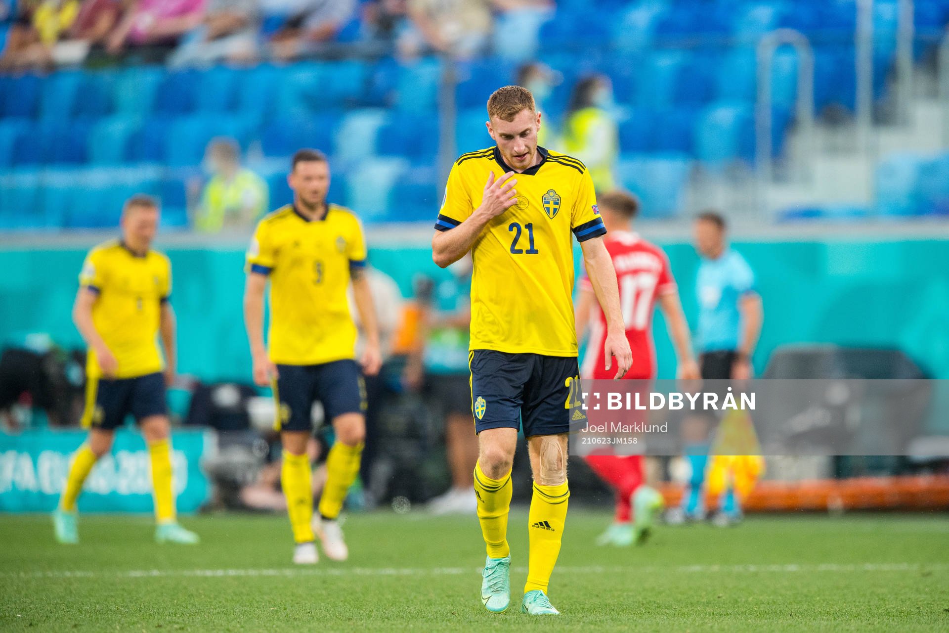 Dejan Kulusevski of Sweden looks dejected