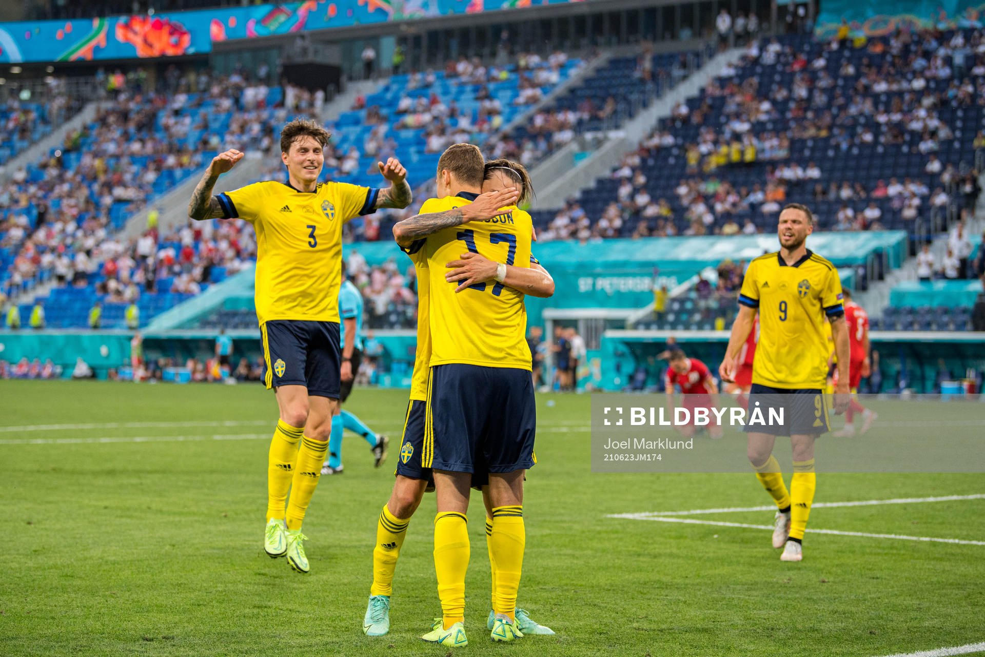 Viktor Claesson of Sweden celebrate with Victor Nilsson