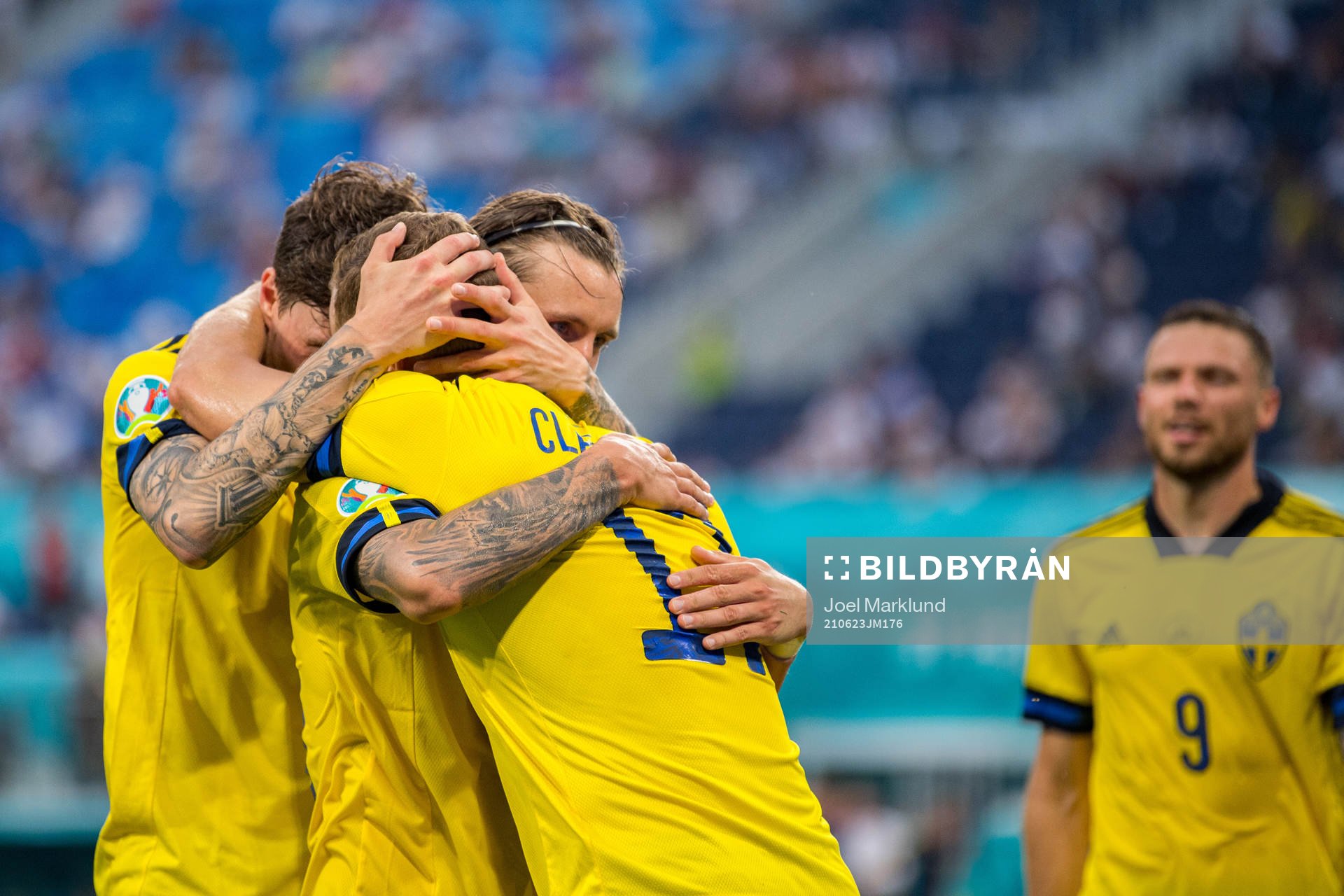Viktor Claesson of Sweden celebrate with Victor Nilsson