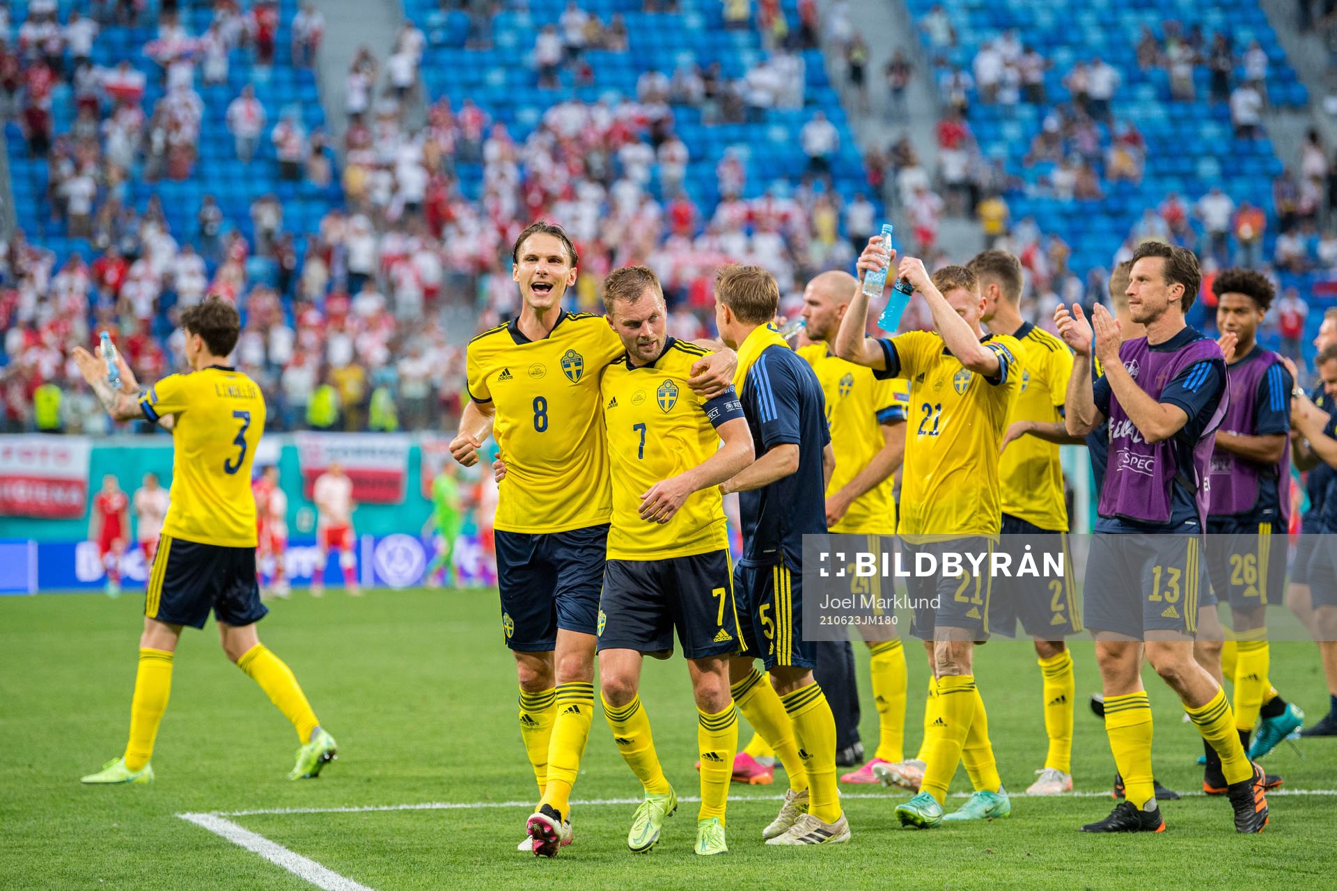 Albin Ekdal and Sebastian Larsson celebrate