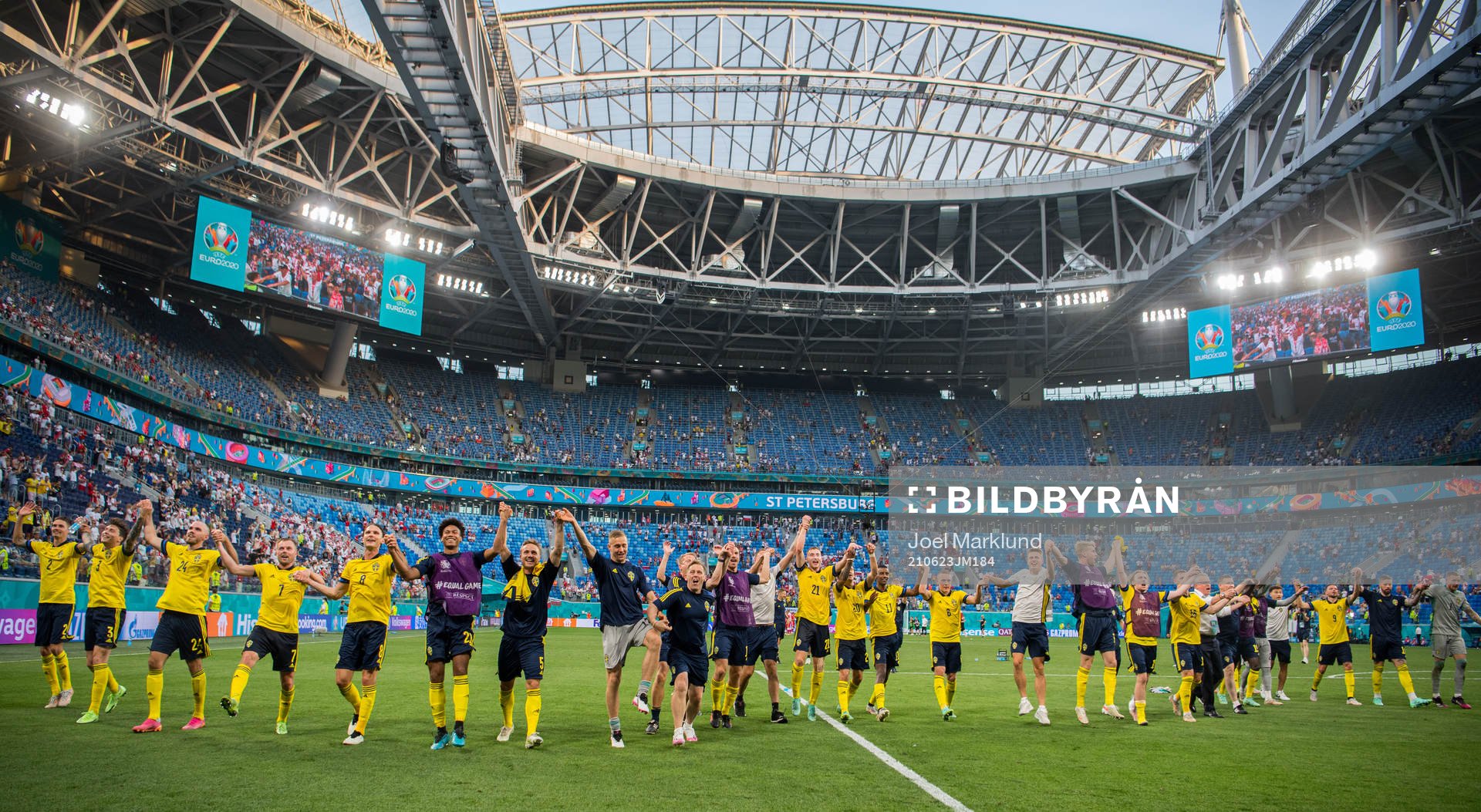 Players of Sweden celebrate