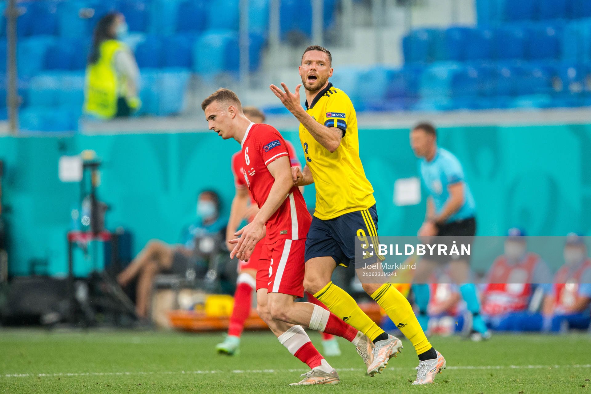 Kacper Kozlowski of Poland and Marcus Berg of Sweden