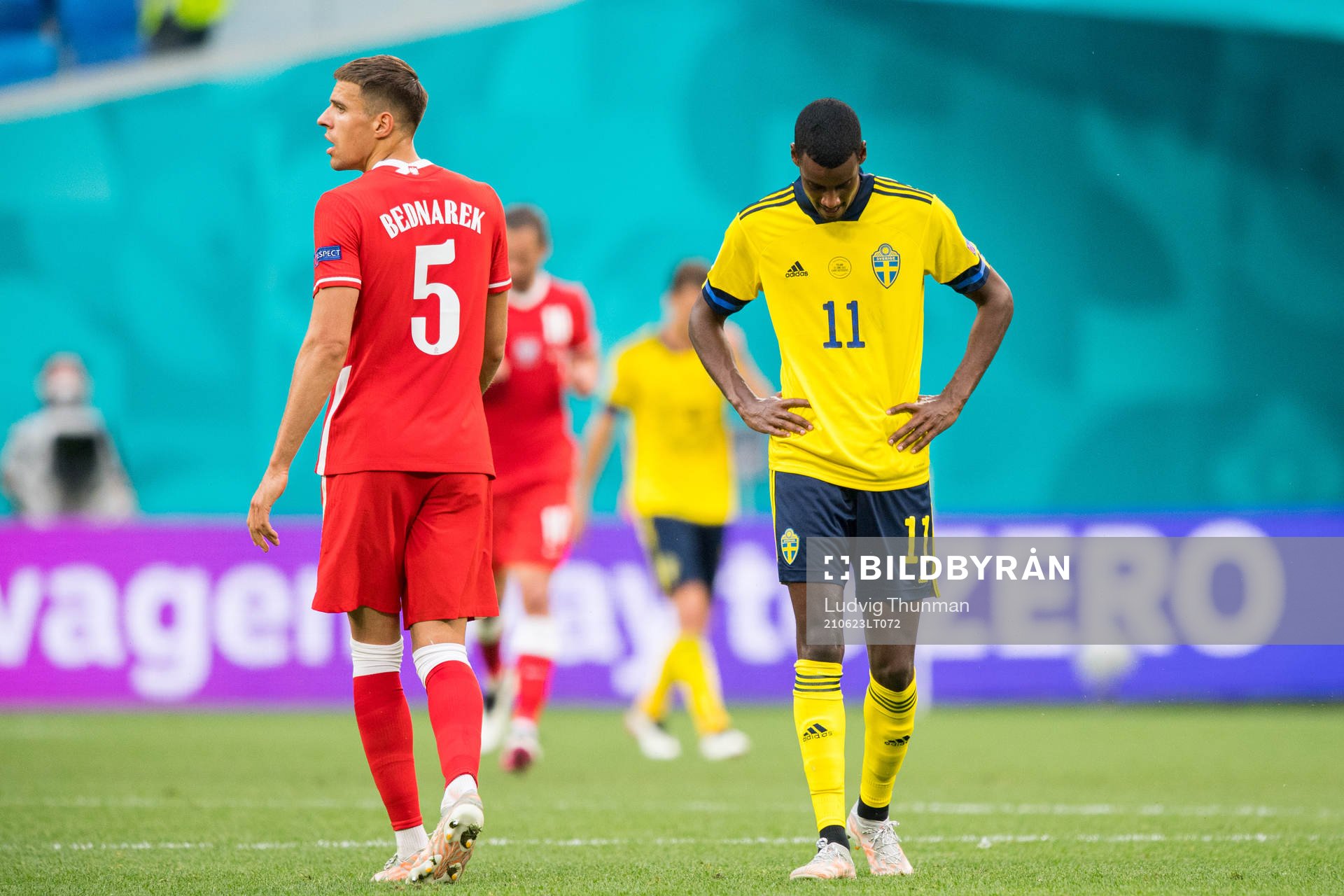 Alexander Isak of Sweden looks dejected