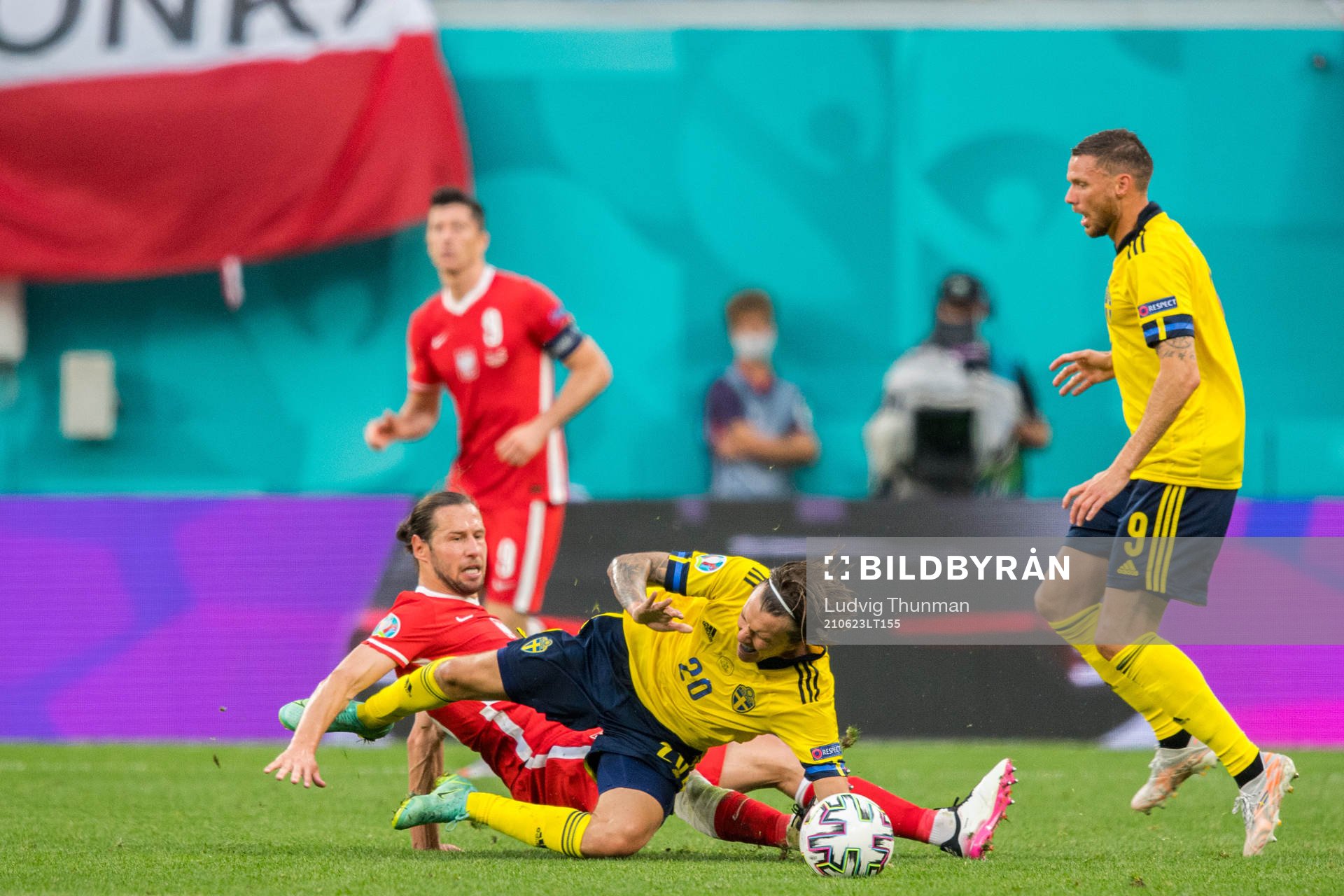 Grzegorz Krychowiak of Poland and Kristoffer Olsson of