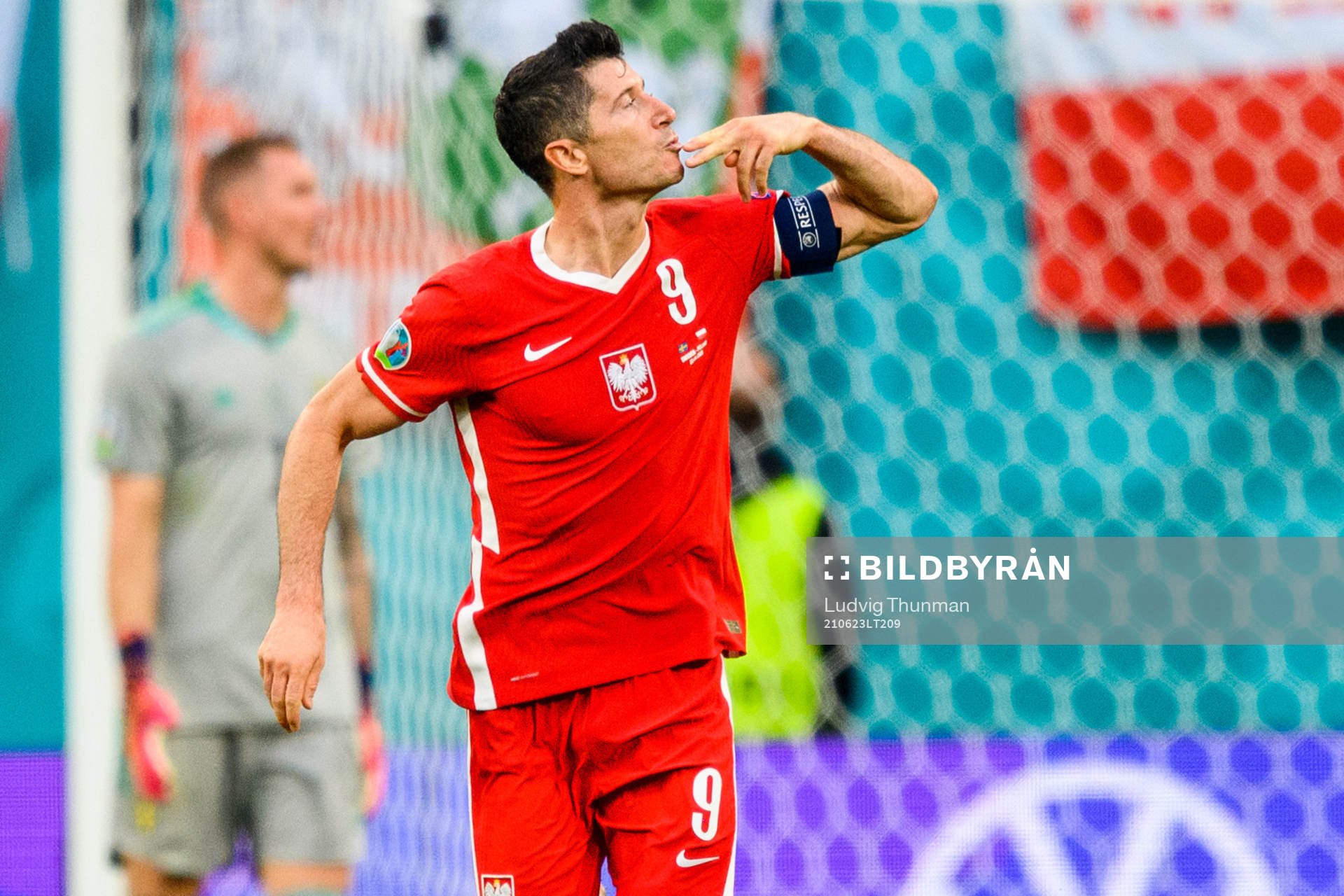 Robert Lewandowski of Poland celebrates