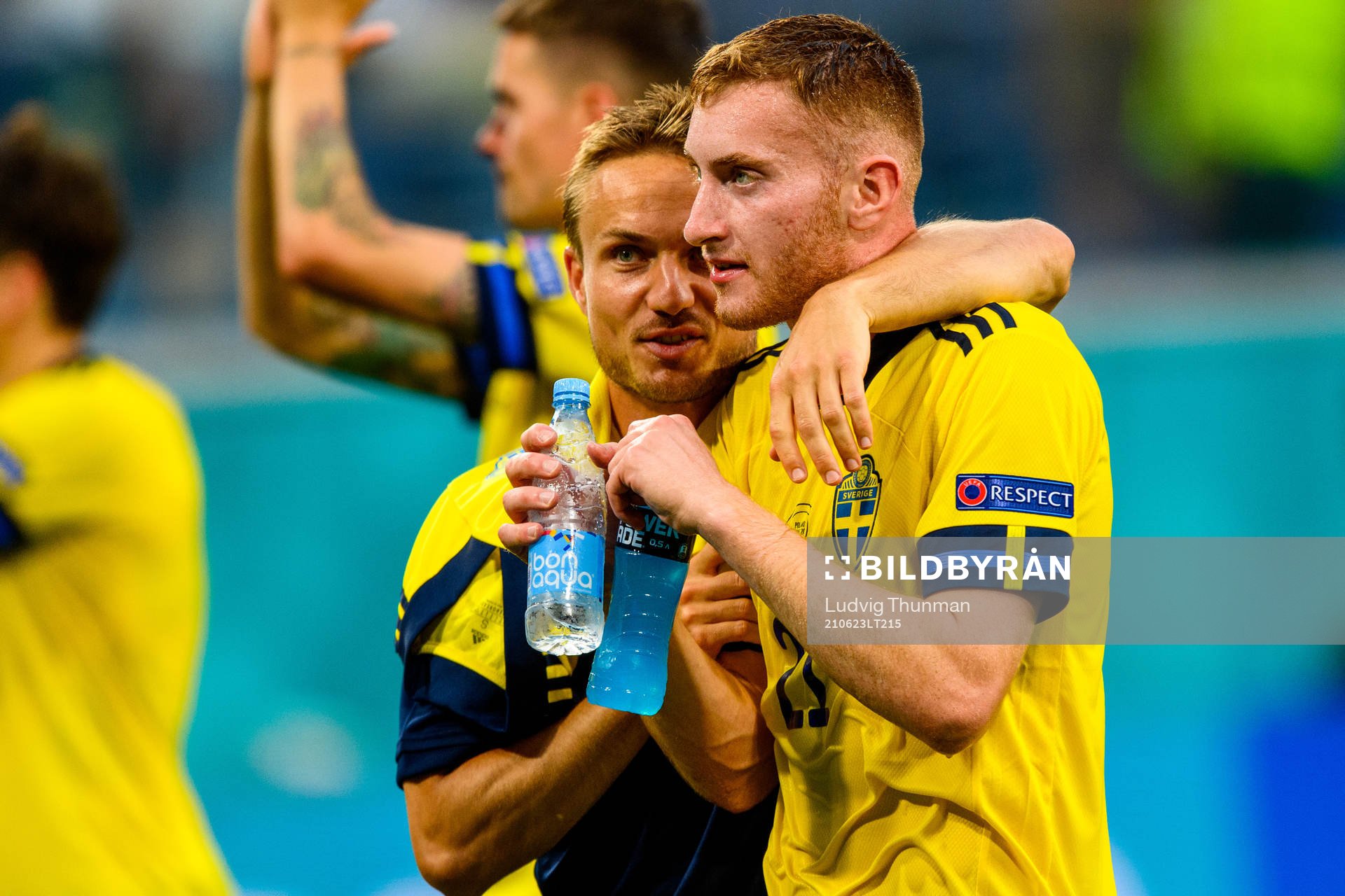 Pierre Bengtsson and Dejan Kulusevski of Sweden