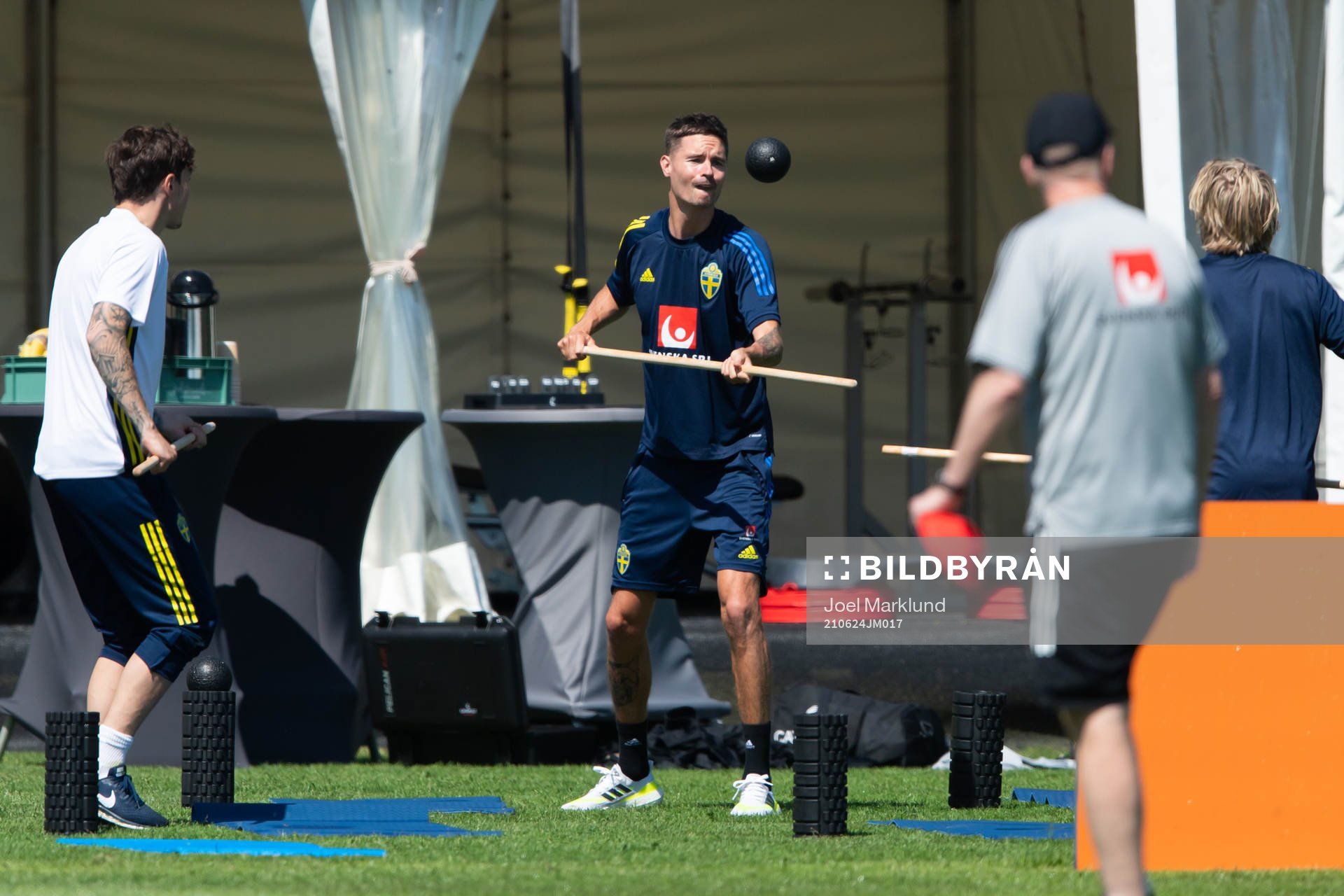 Mikael Lustig of the Swedish national football team at a
