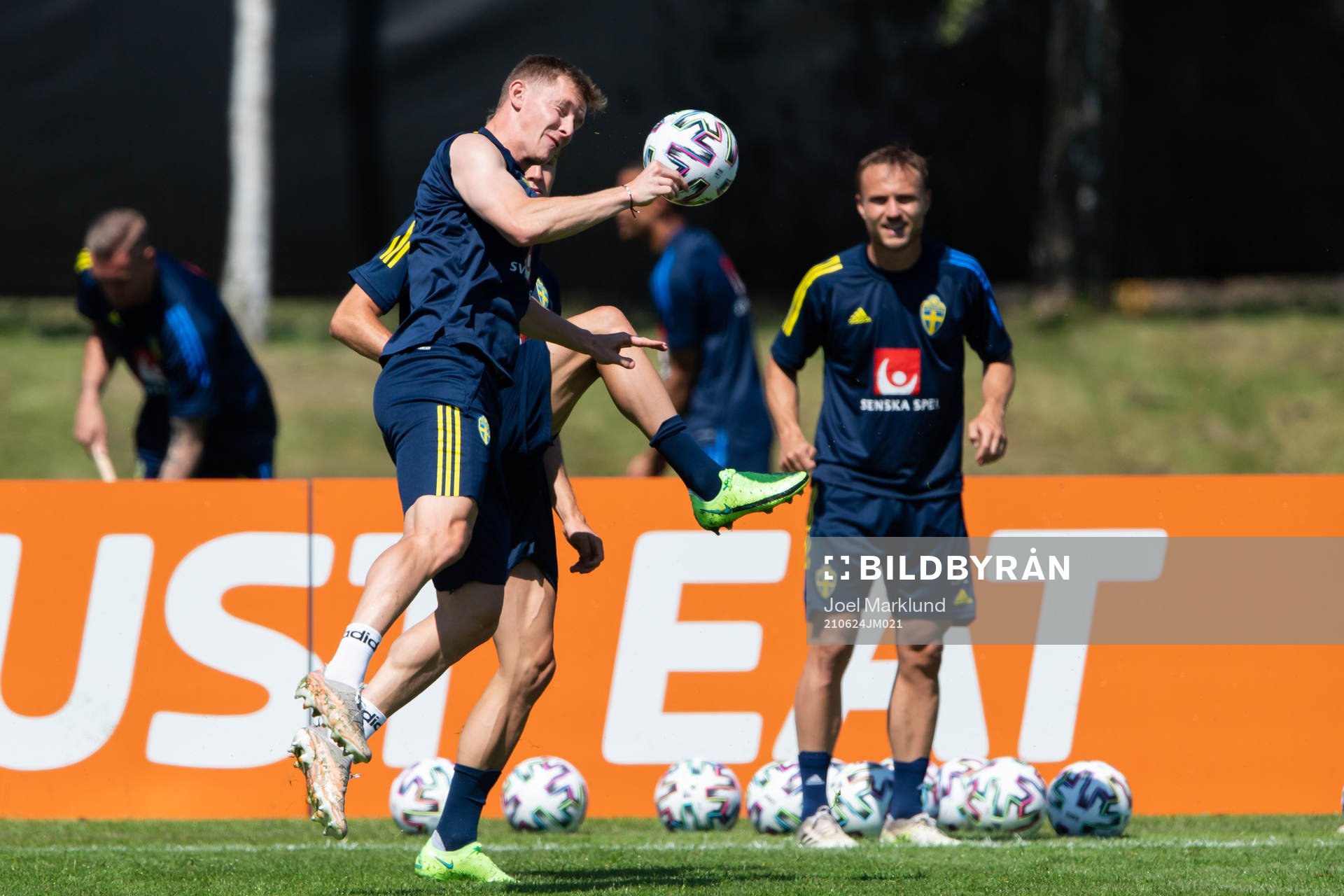 Emil Krafth of the Swedish national football team at a