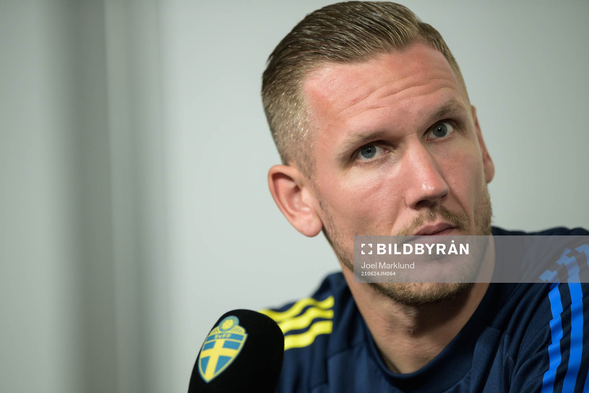 Robin Olsen of the Swedish national football team at a
