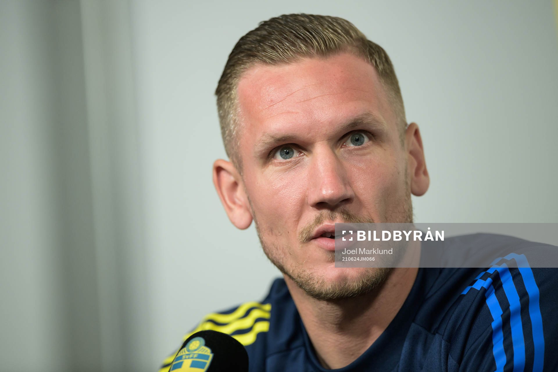 Robin Olsen of the Swedish national football team at a