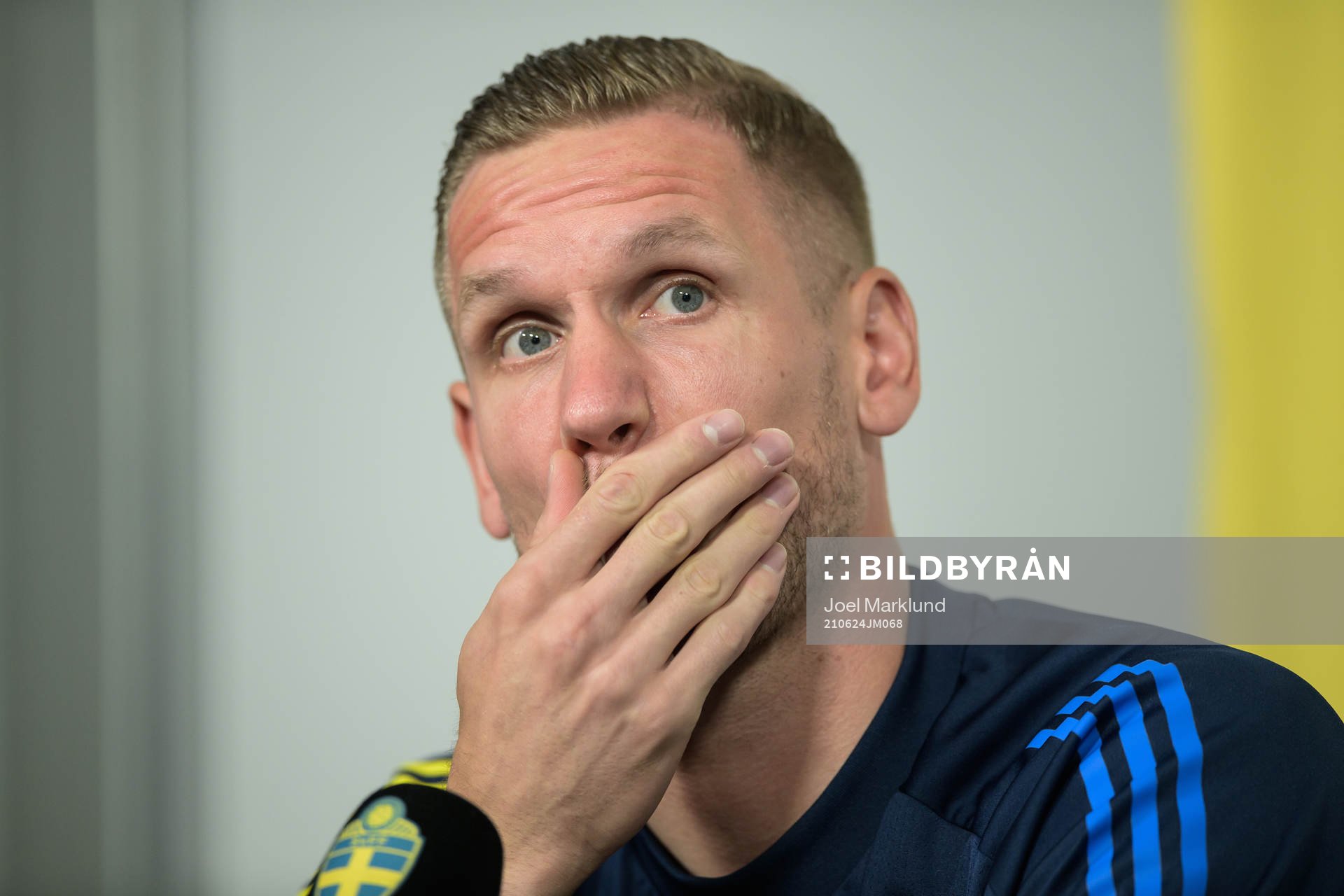 Robin Olsen of the Swedish national football team at a