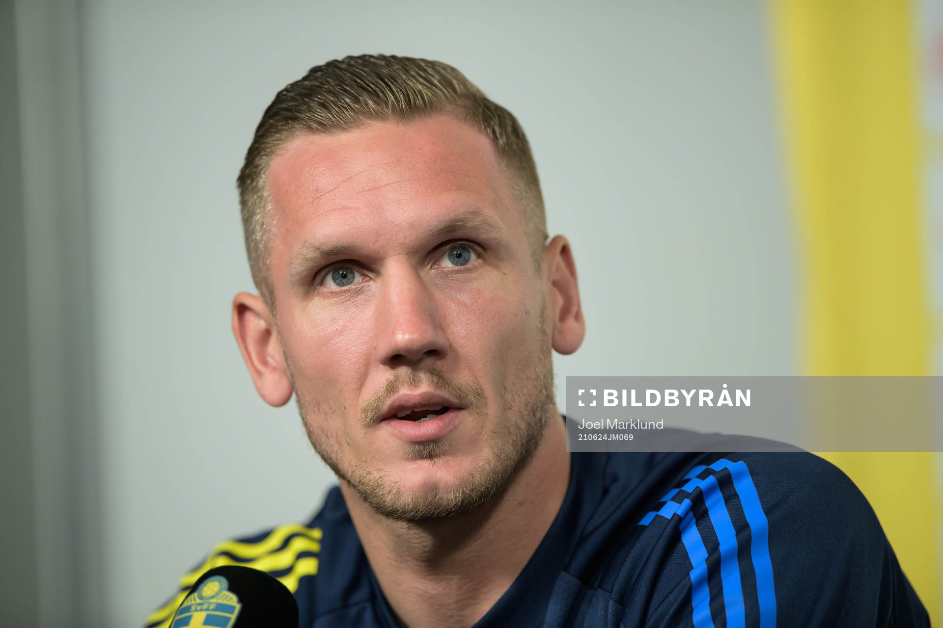 Robin Olsen of the Swedish national football team at a