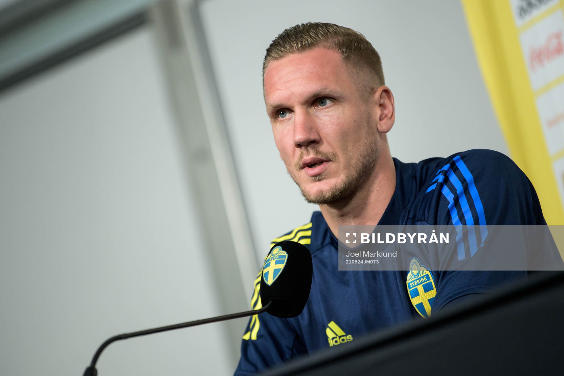 Robin Olsen of the Swedish national football team at a
