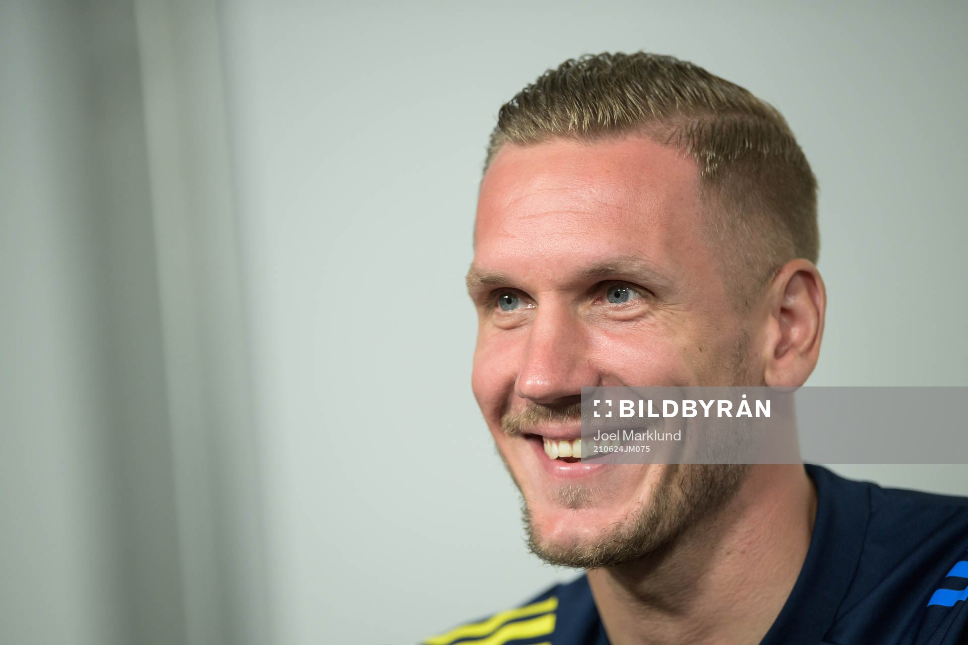 Robin Olsen of the Swedish national football team at a