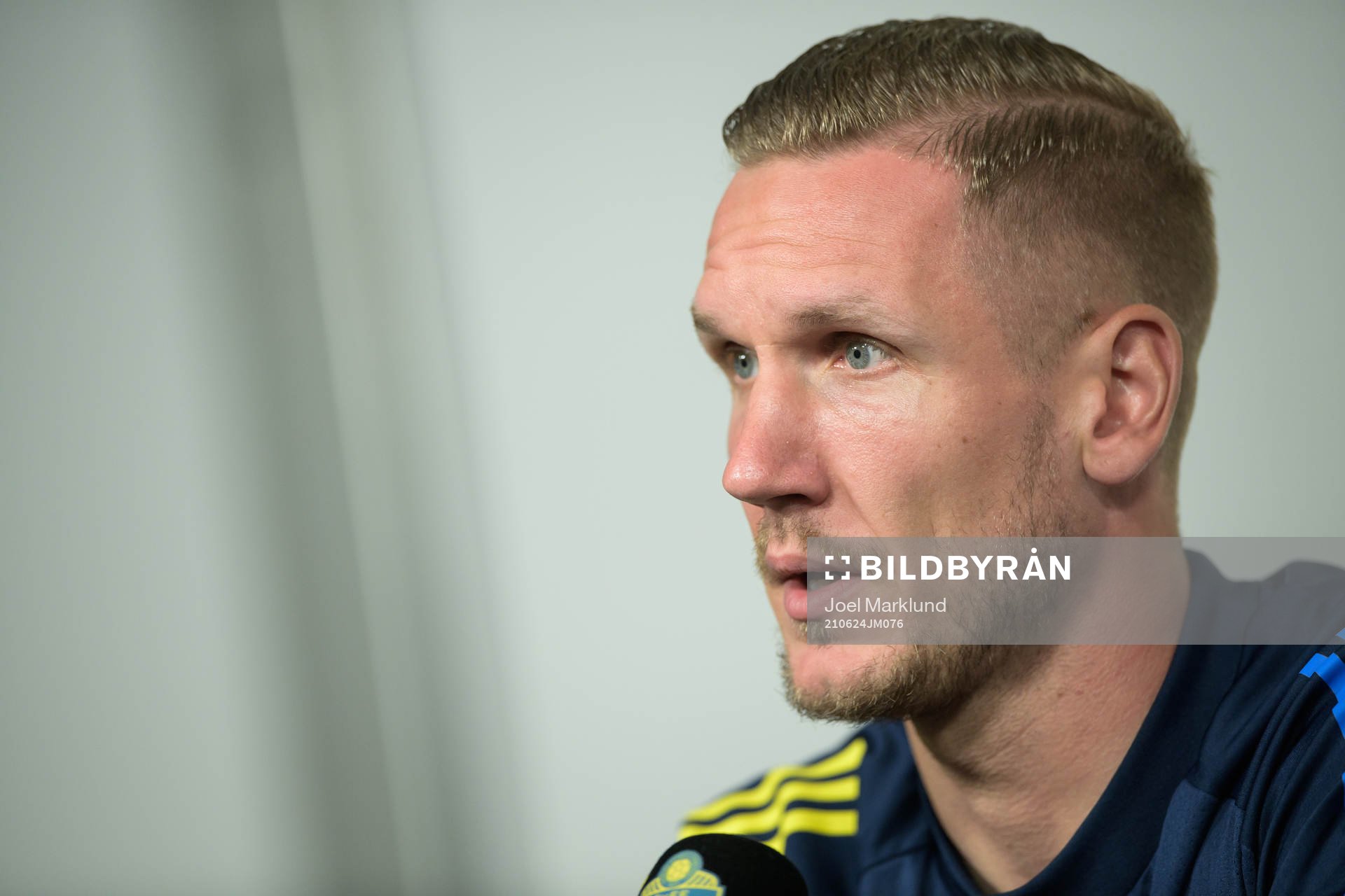 Robin Olsen of the Swedish national football team at a