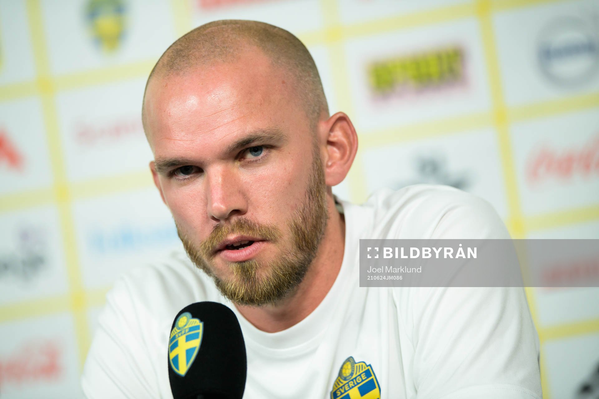 Marcus Danielson of the Swedish national football team at a