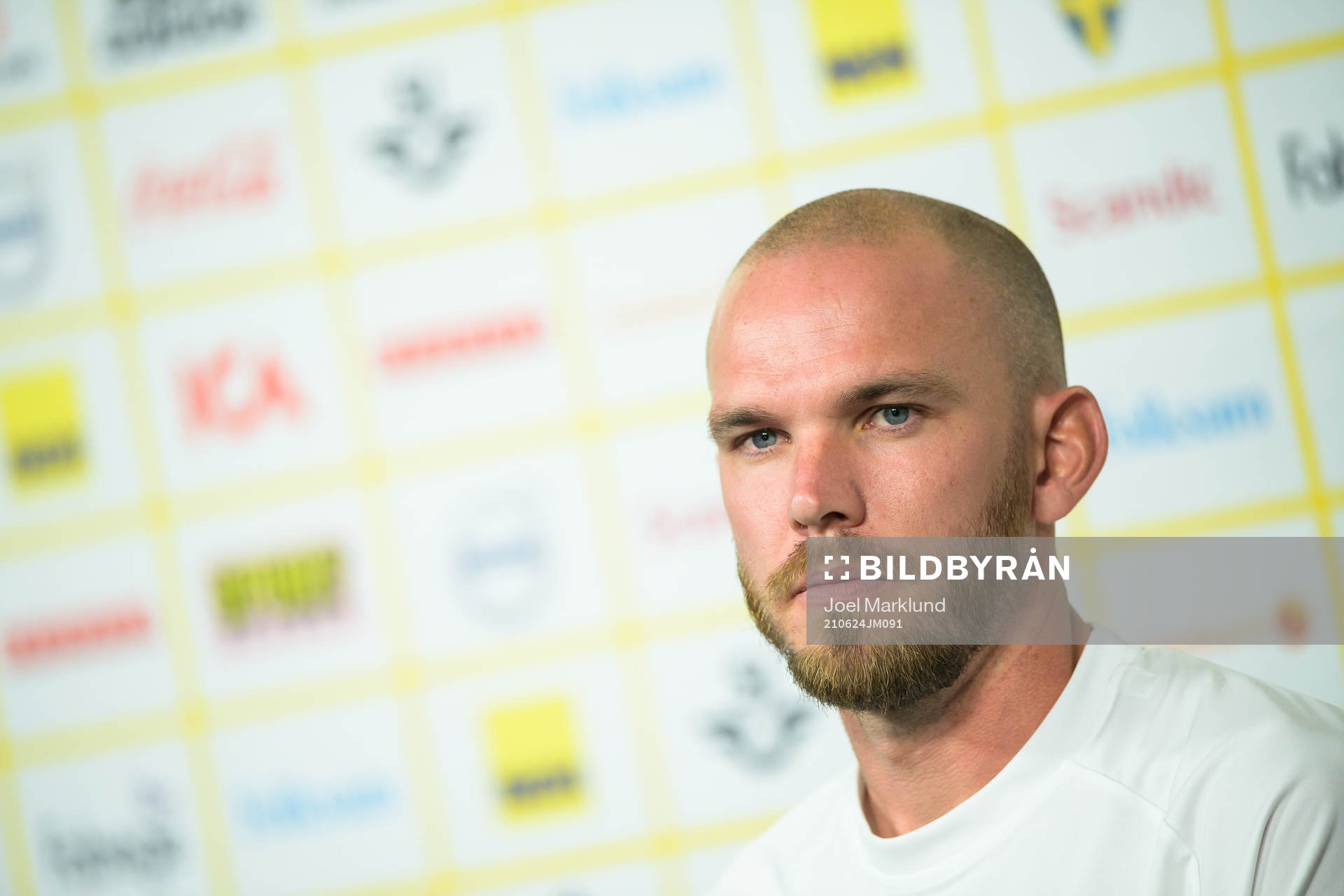 Marcus Danielson of the Swedish national football team at a