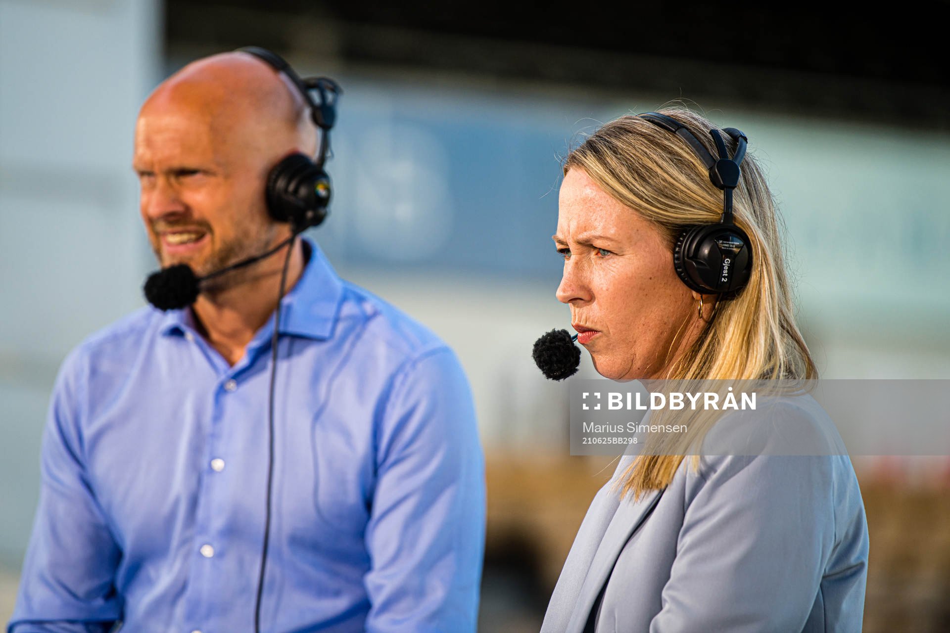 Anne Sturød of Eurosport ahead of the Eliteserien match between Lillestrøm and Rosenborg on June 25, 2021 in Lillestrøm.