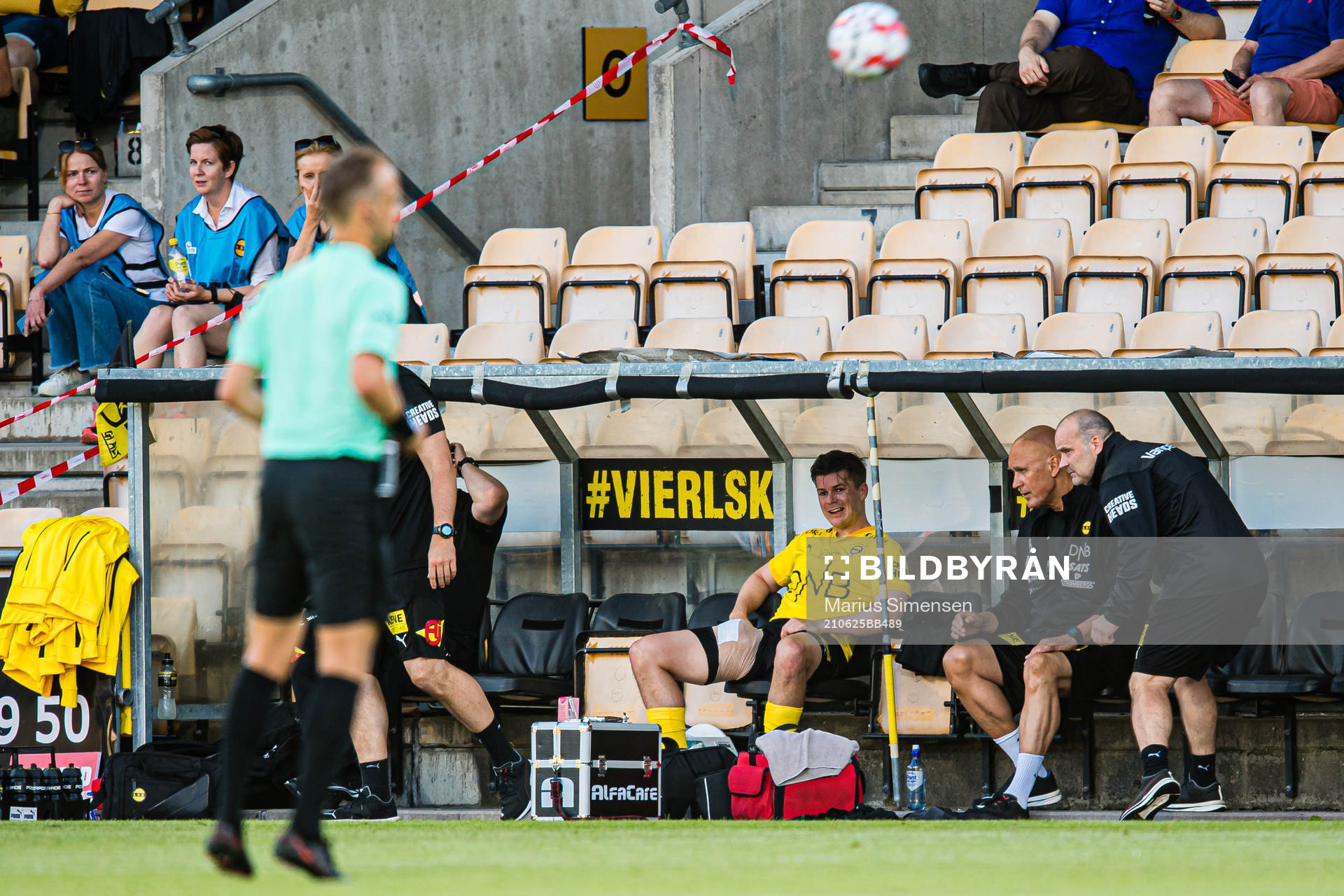 Pål Andre Helland of Lillestrøm in pain