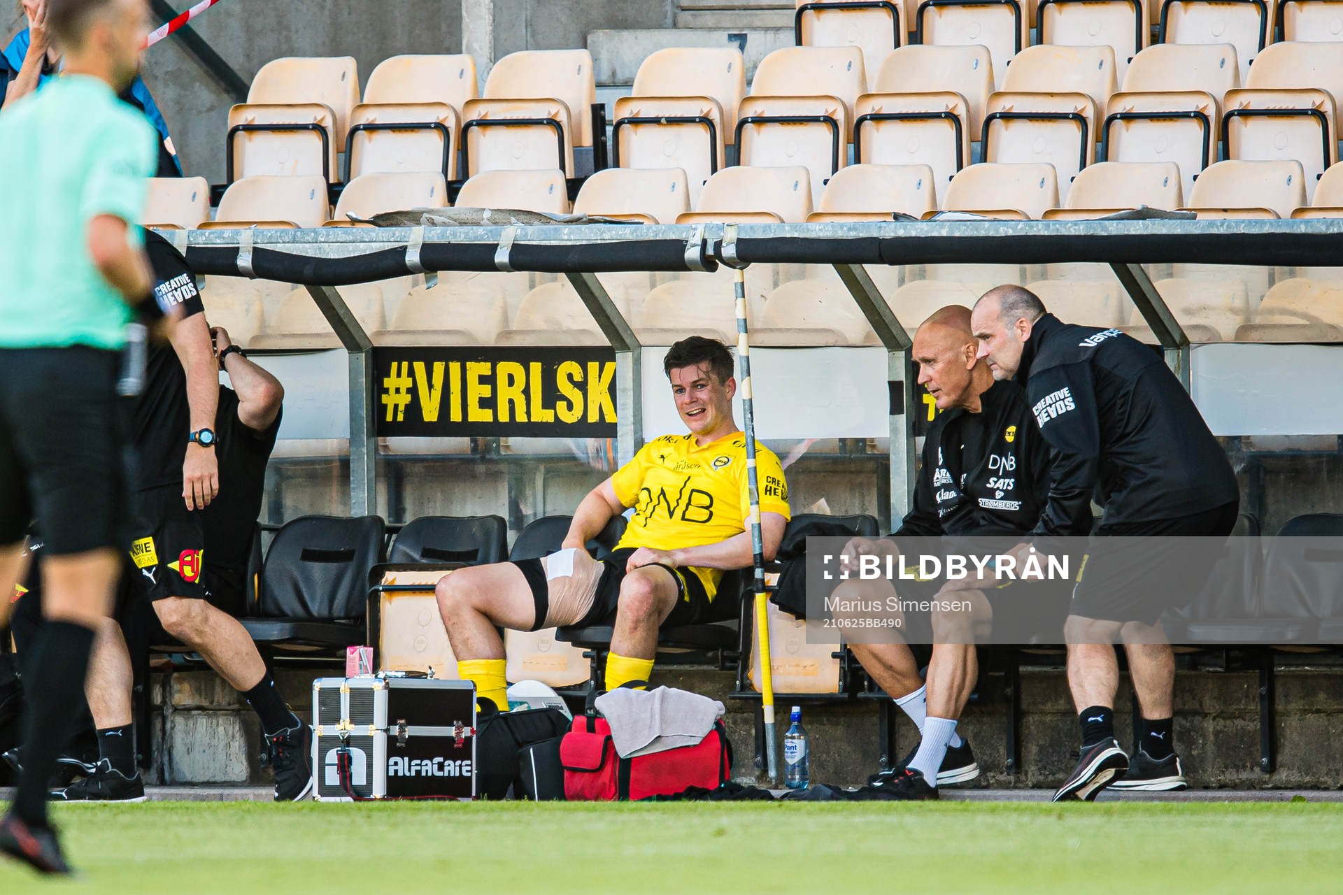 Pål Andre Helland of Lillestrøm in pain