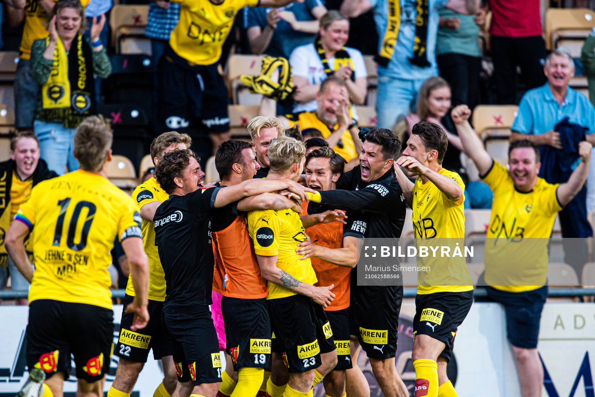 Gjermund Åsen of Lillestrøm celebrates after scoring the 2-0 goal during the Eliteserien match between Lillestrøm and Rosenborg on June 25, 2021 in Lillestrøm.