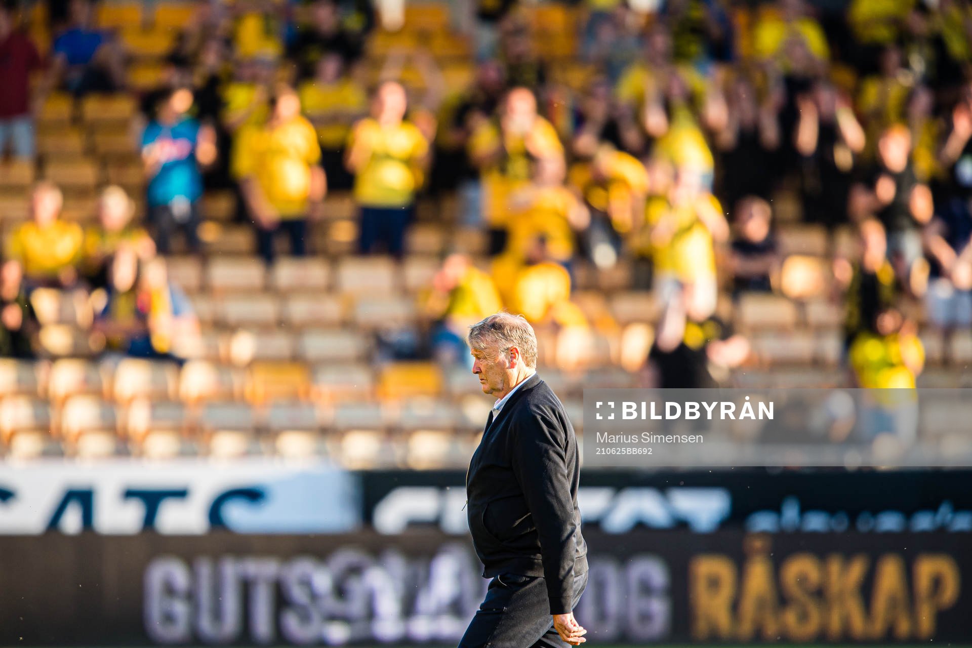 Åge Hareide, head coach of Rosenborg, looks dejected