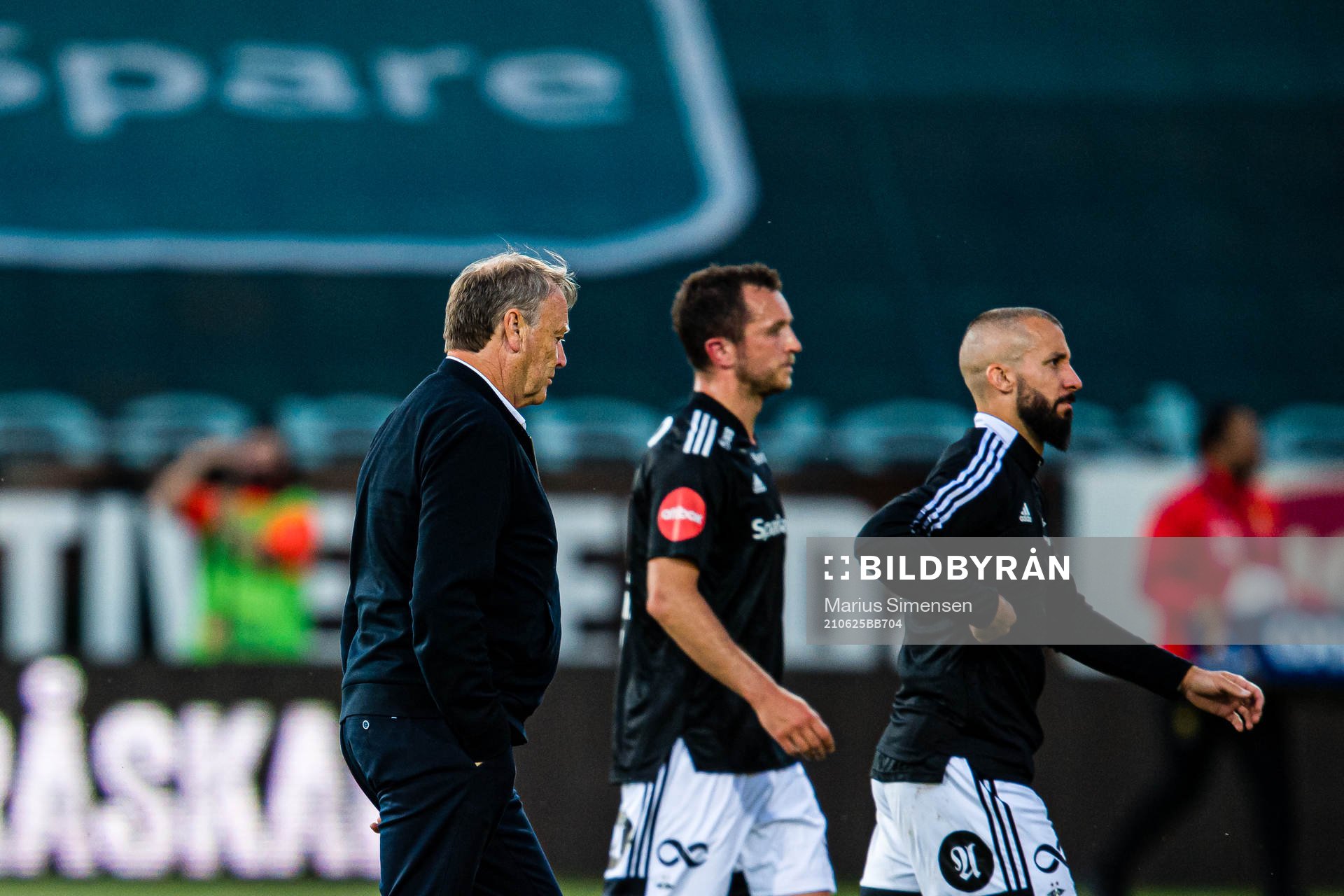 Åge Hareide, head coach of Rosenborg, looks dejected