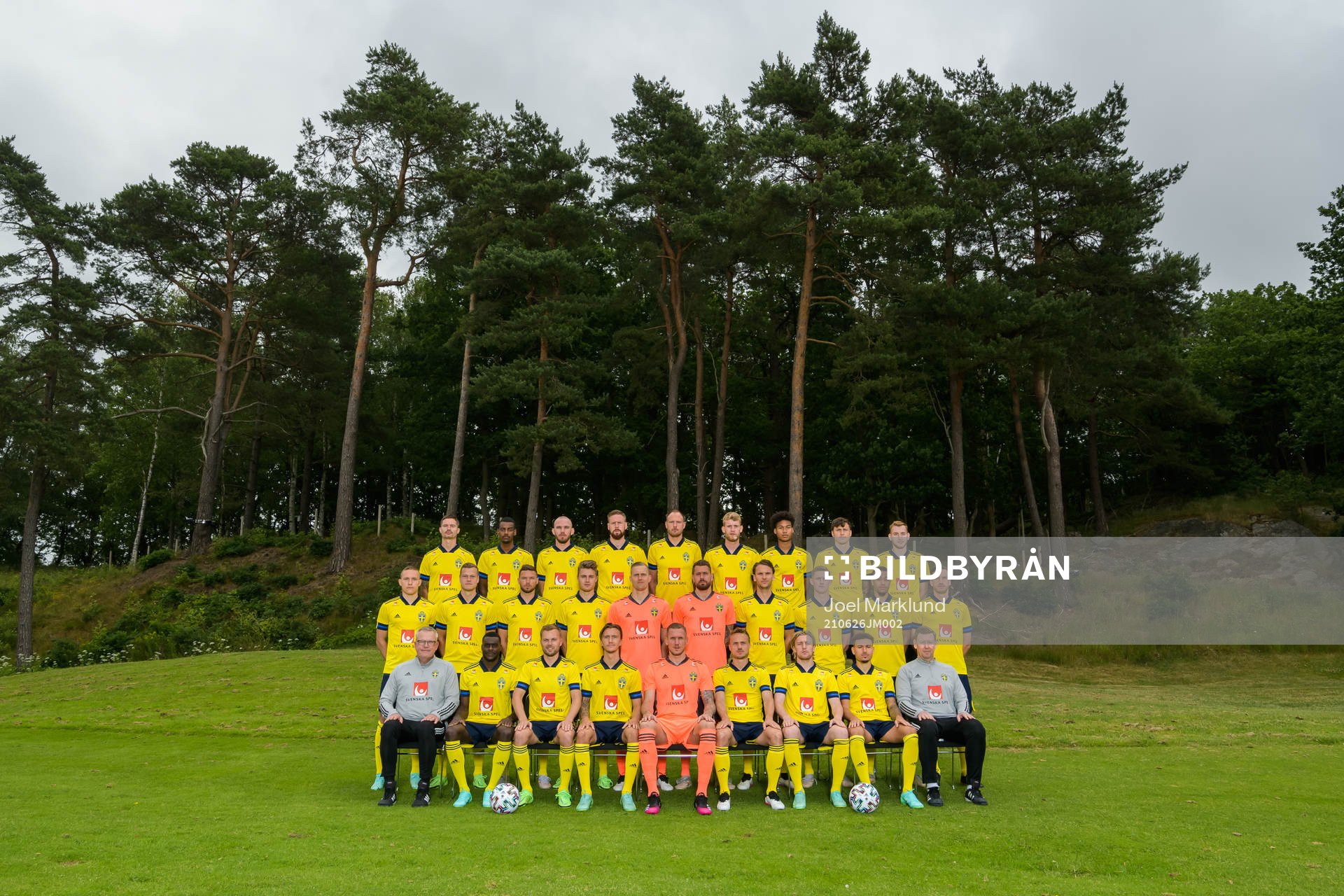 Players and coaches of the Swedish national football team