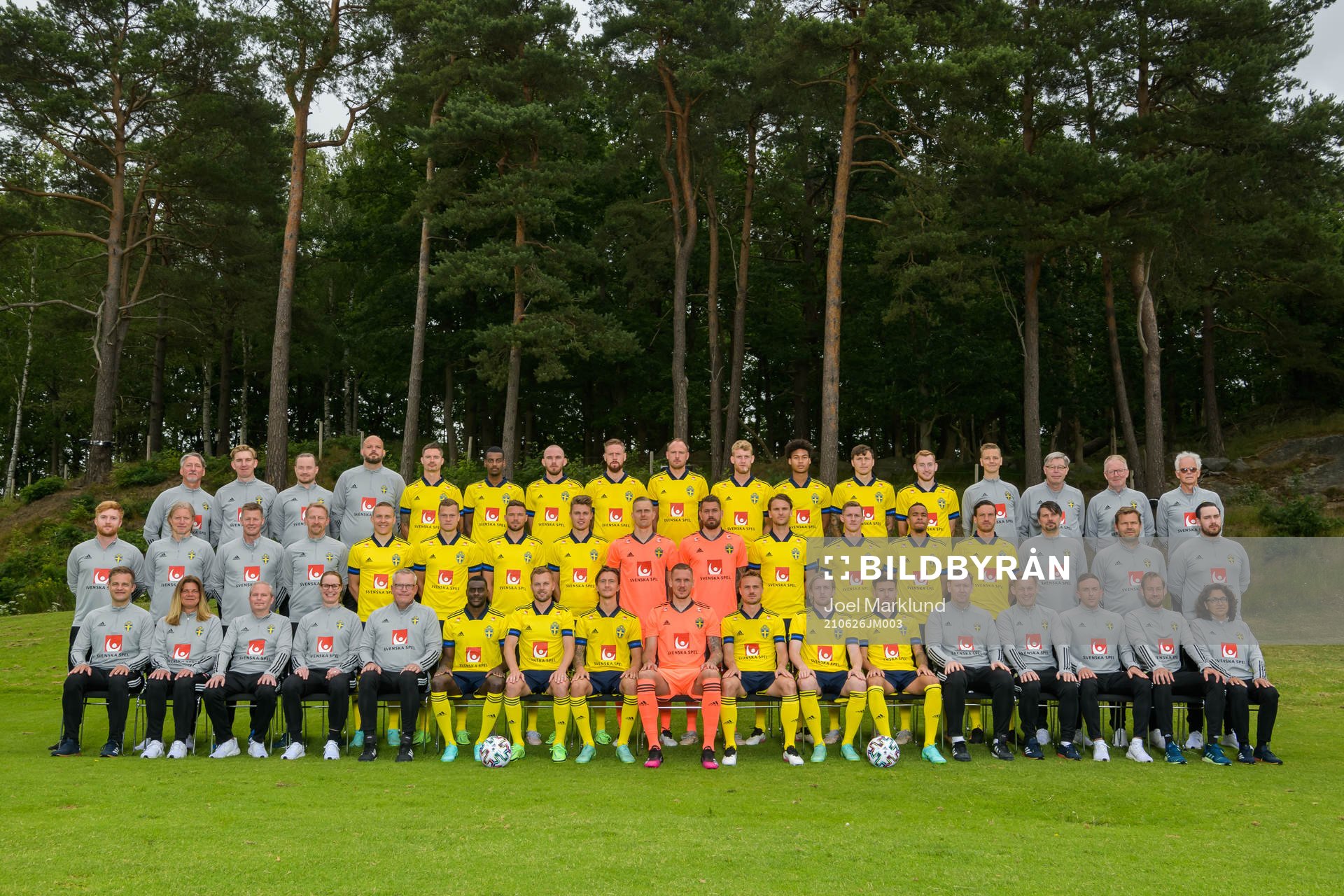 Players, coaches and support staff of the Swedish national