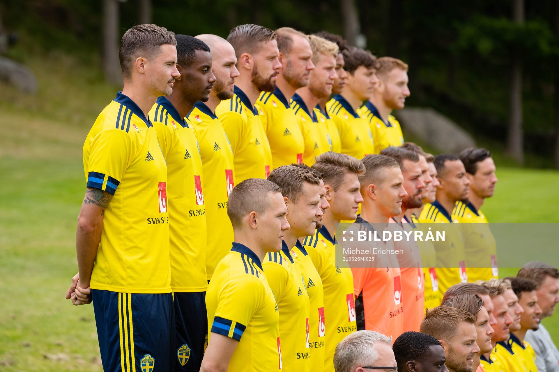 Players and coaches of the Swedish national football team