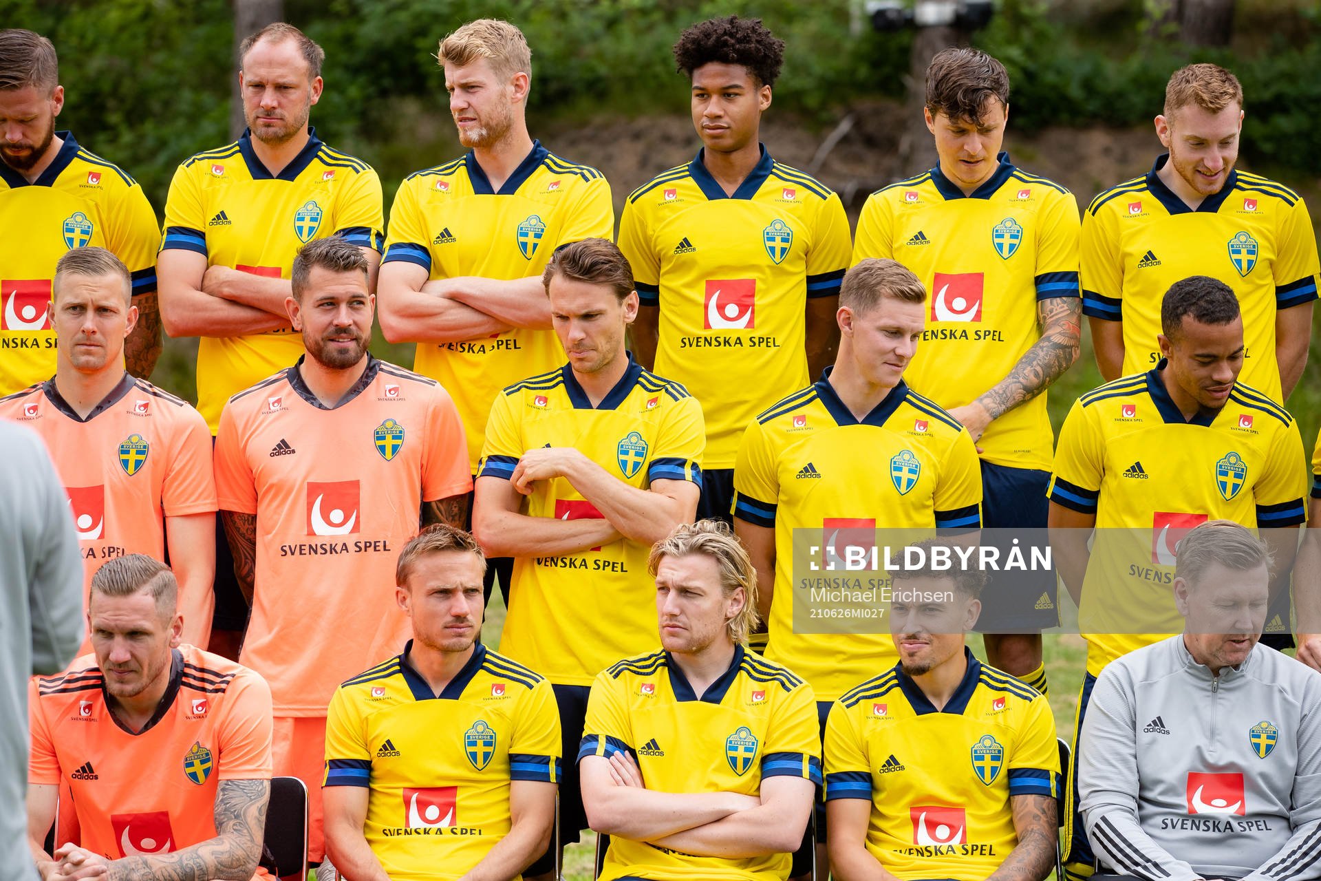 Players and coaches of the Swedish national football team
