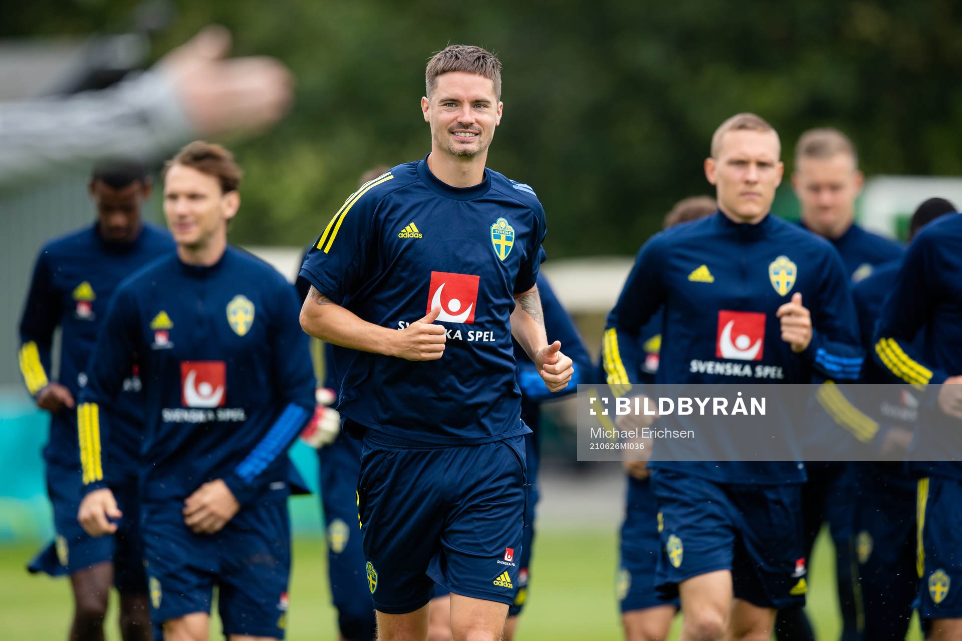 Mikael Lustig of the Swedish national football team at a