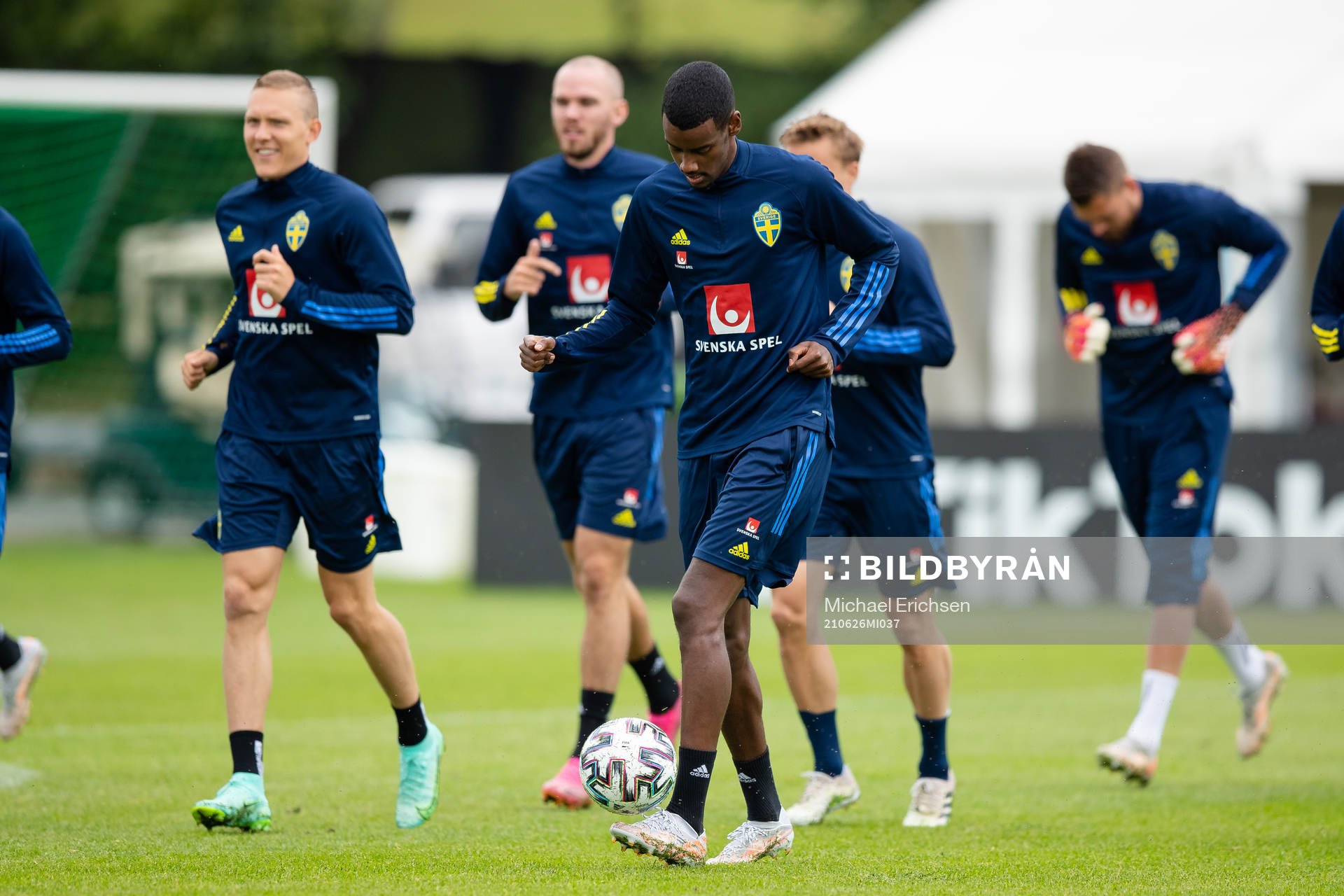 Alexander Isak of the Swedish national football team at a