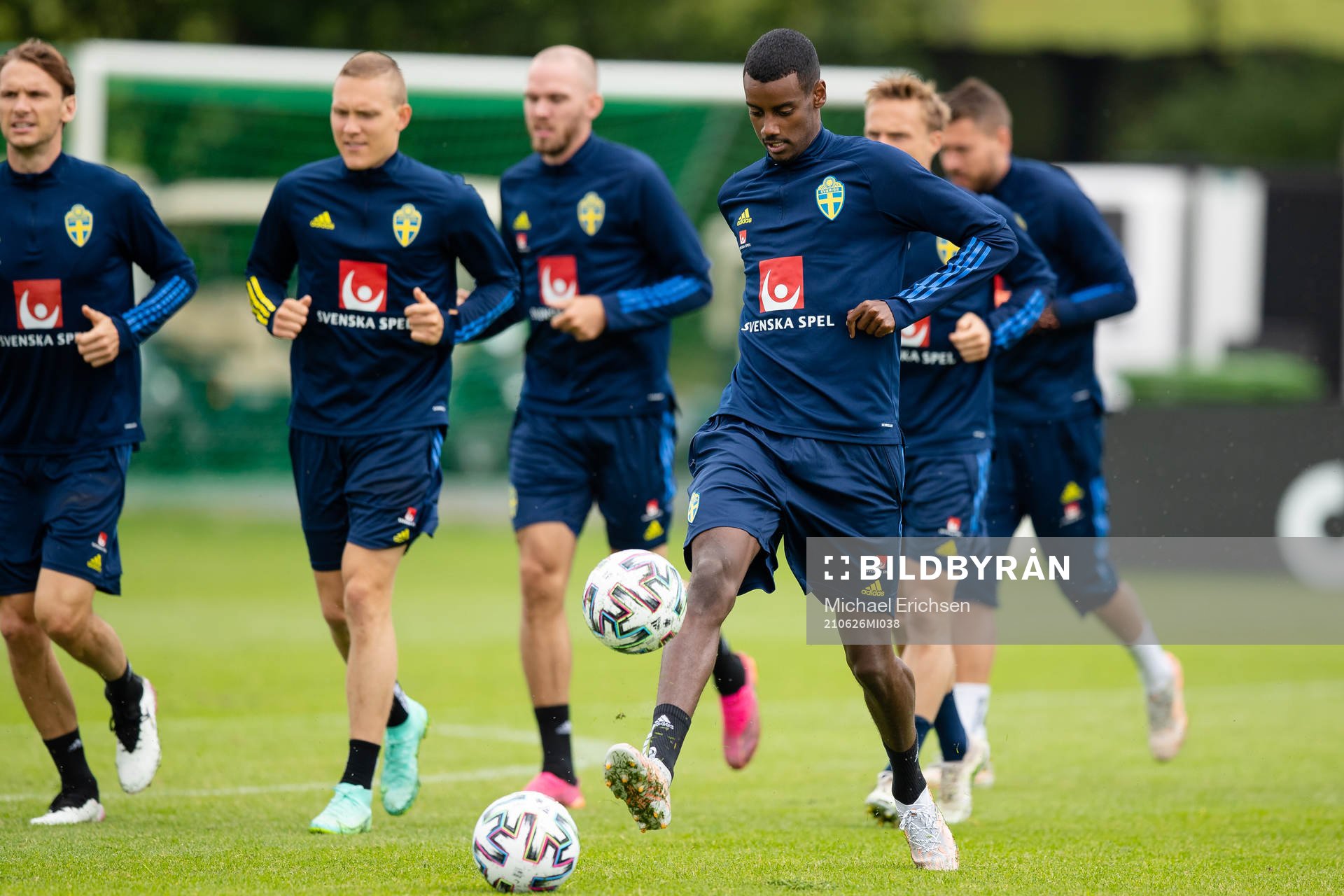 Alexander Isak of the Swedish national football team at a