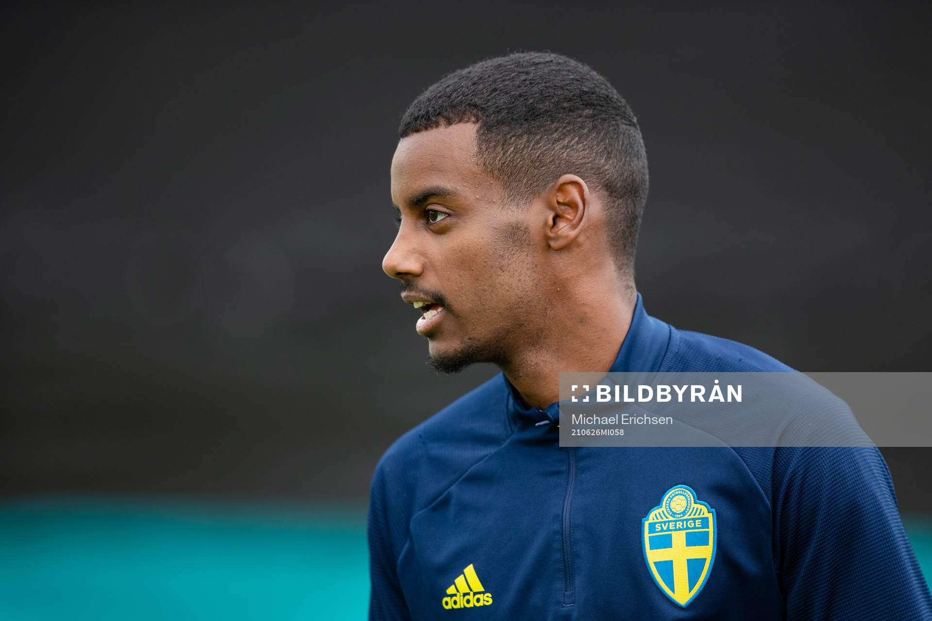 Alexander Isak of the Swedish national football team at a